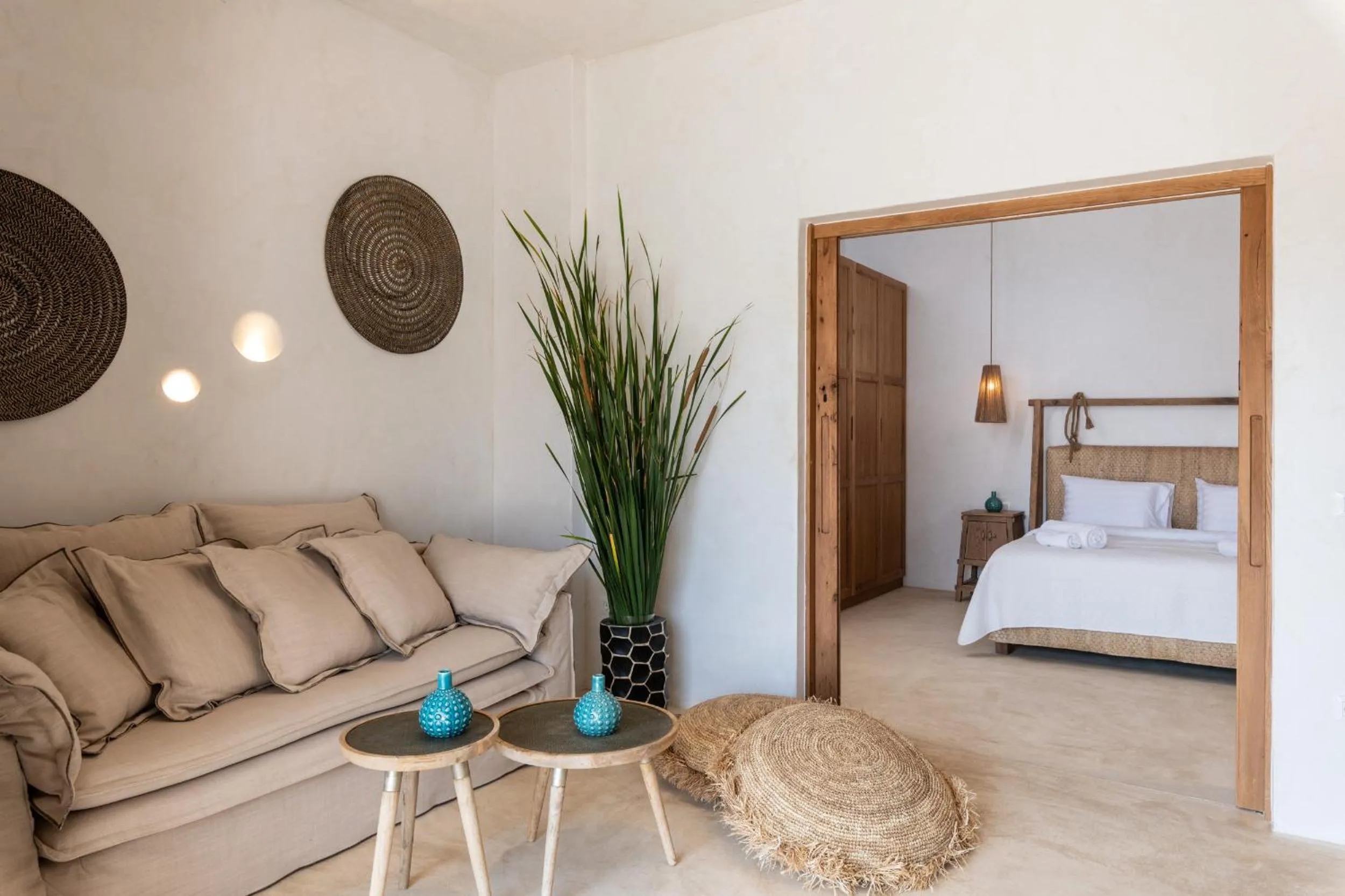 Decorative detail, Bed in Panormos Village Hotel