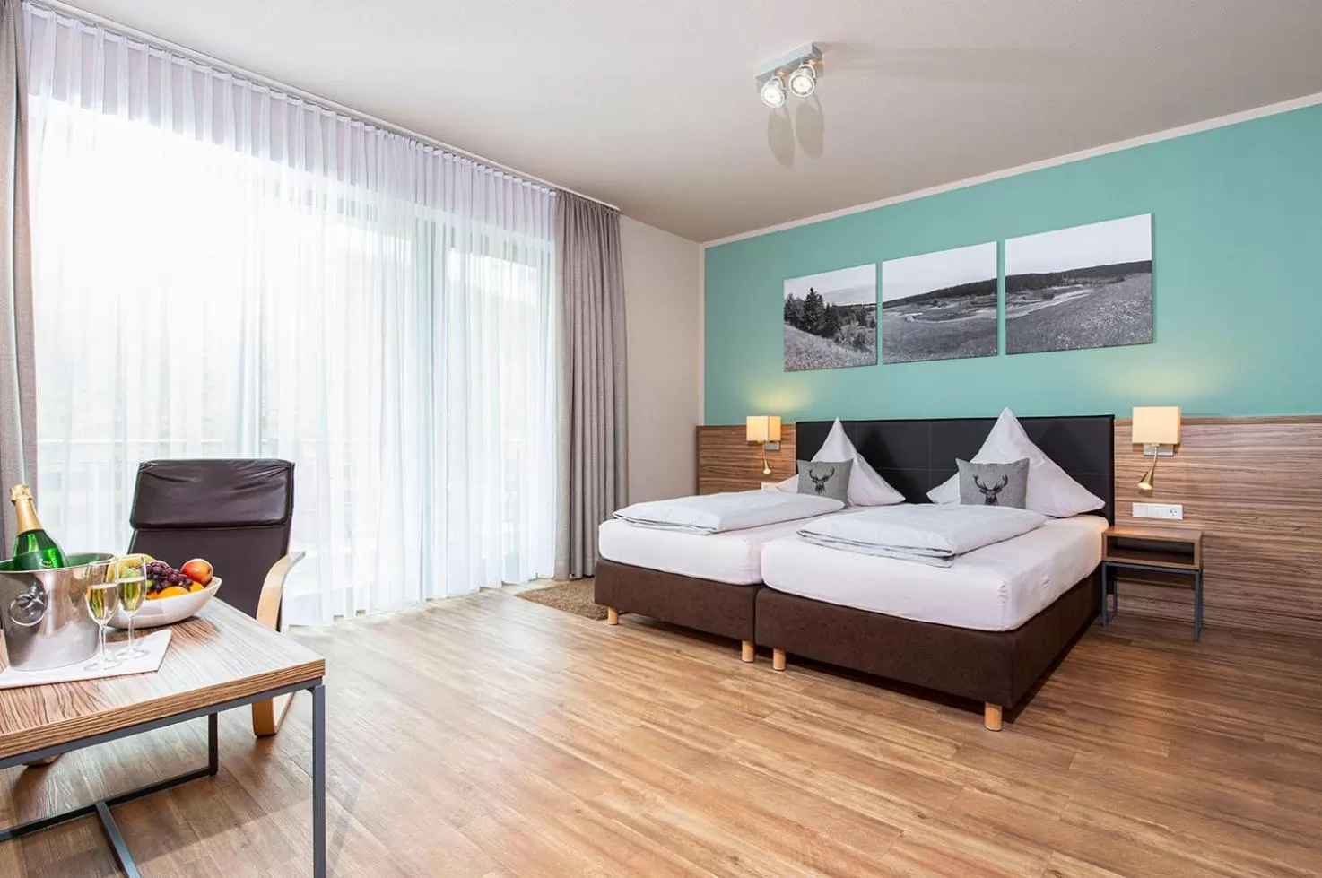 Bed in Müller´s Landhotel