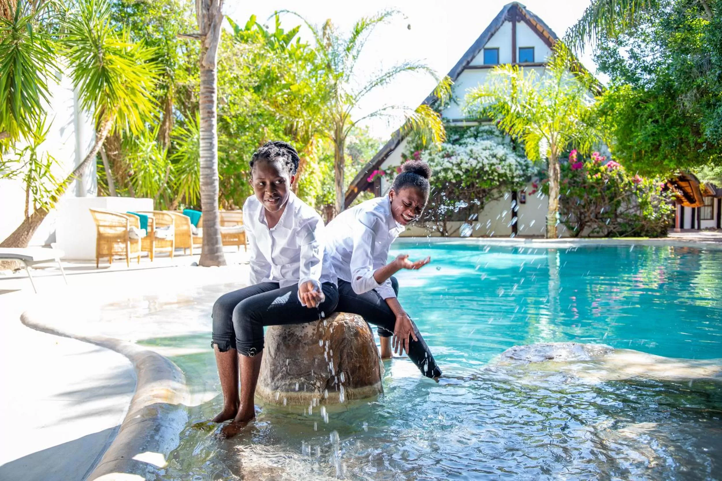 People in Out of Africa Town Lodge