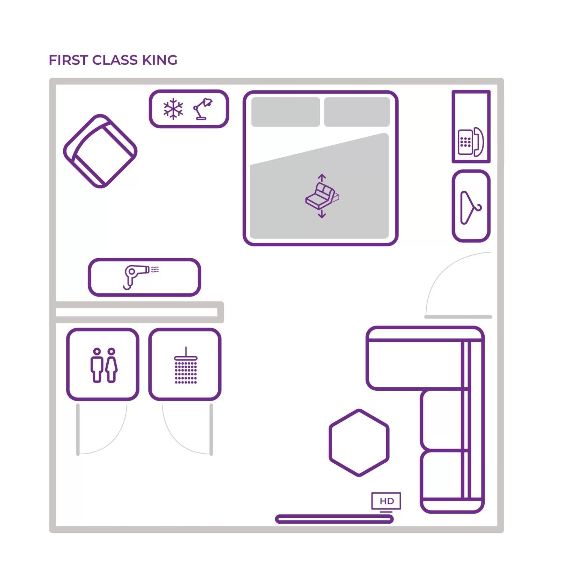 Floor plan in YOTEL Edinburgh