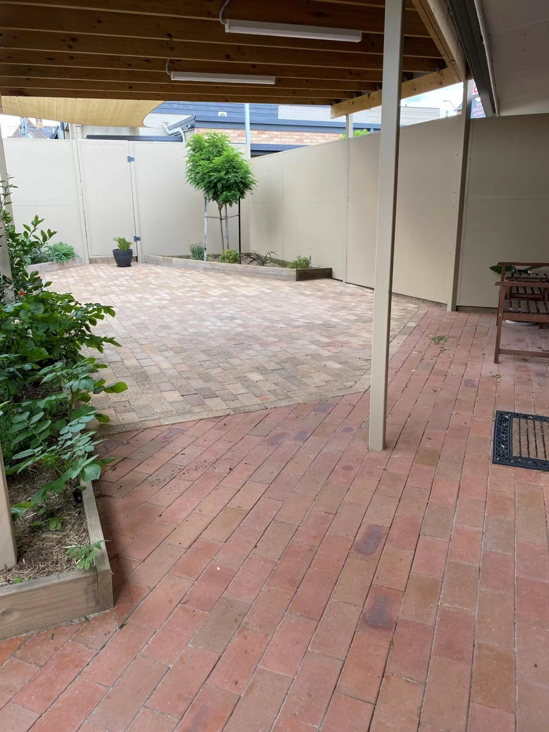 Patio in New England Motor Lodge