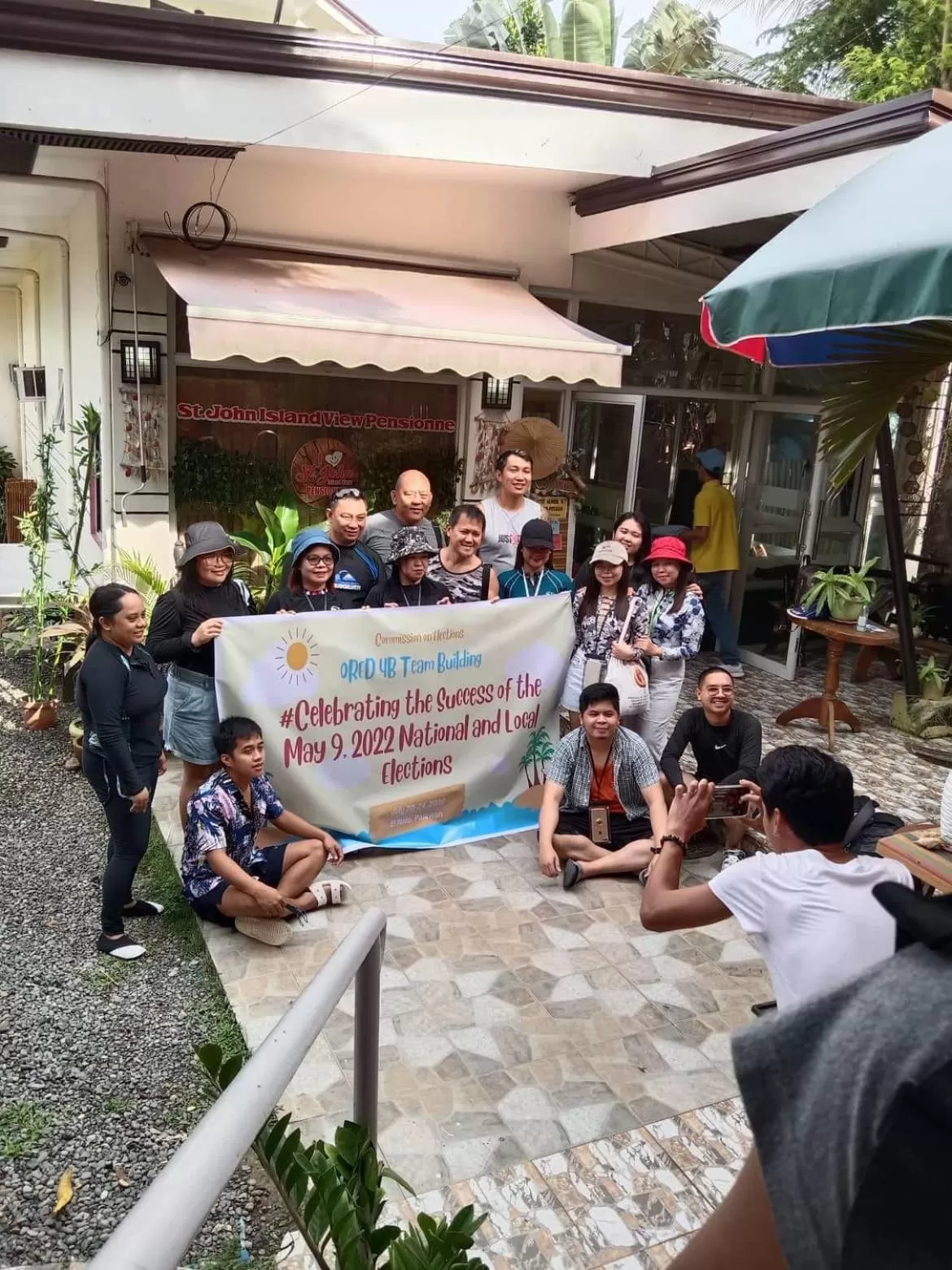 group of guests in St. John Island View Pensionne