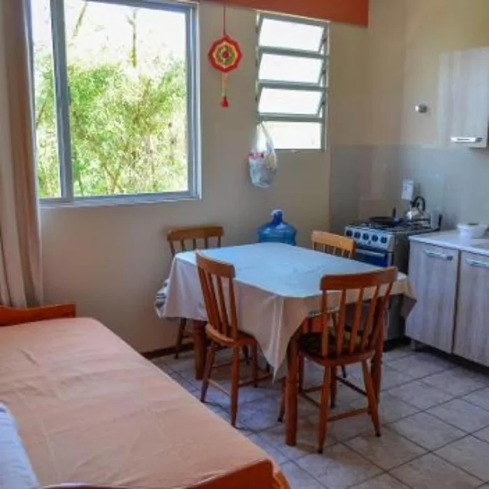 Kitchen or kitchenette, Bed in Apart da Cachoeira