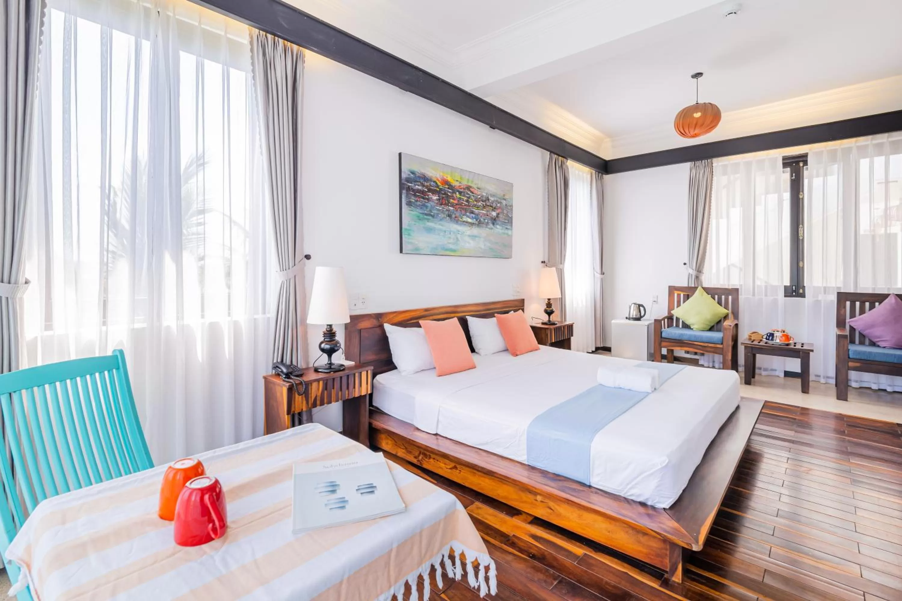 Photo of the whole room, Bed in Tra Que Mansion