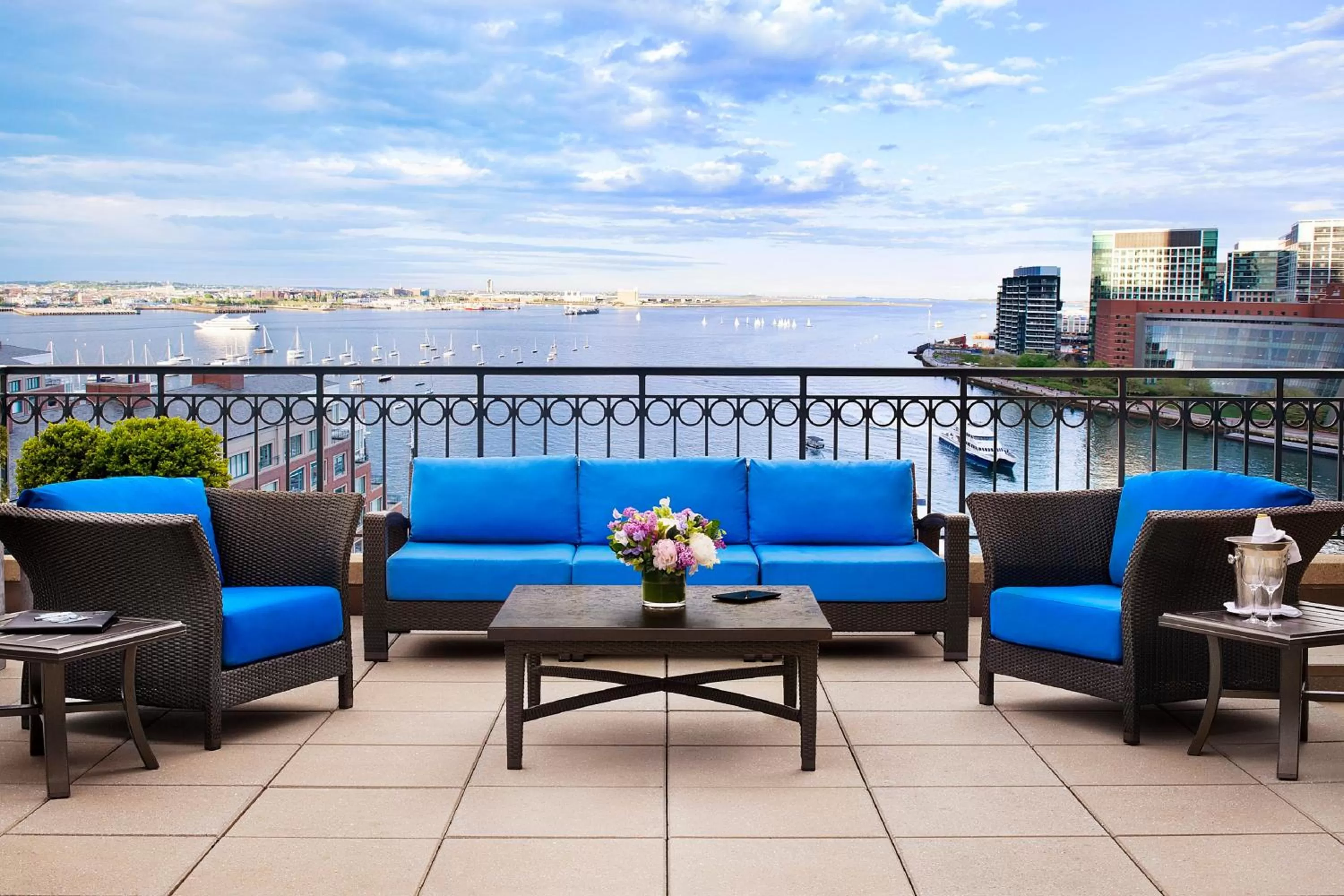 Patio in Boston Harbor Hotel