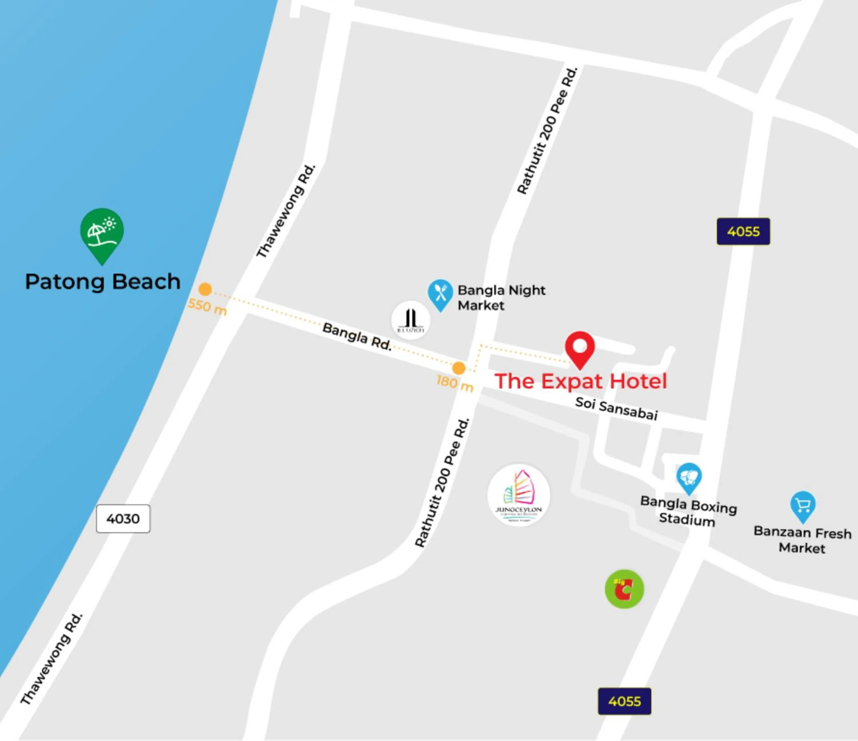 Location in The Expat Hotel Patong