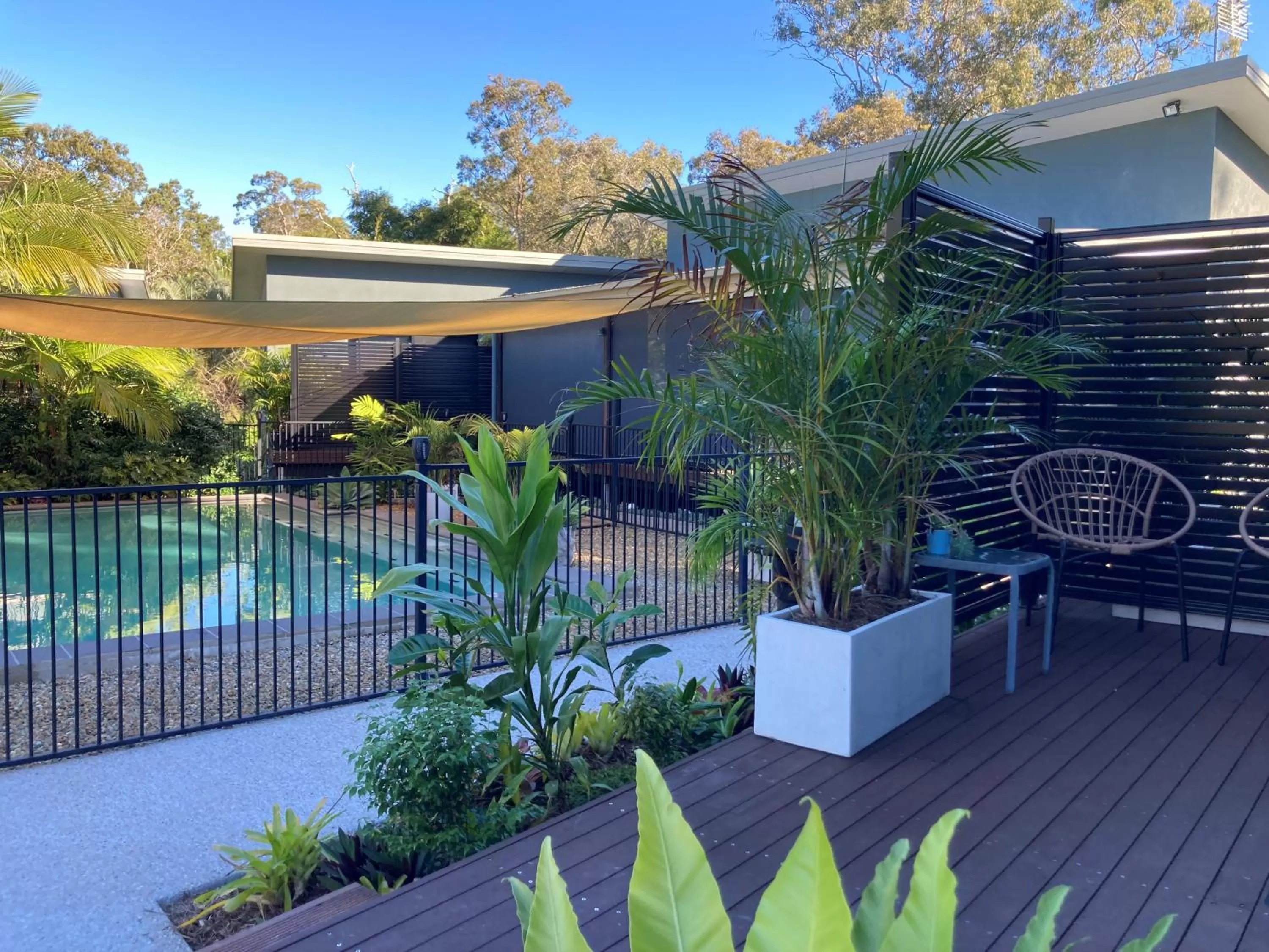 Pool view in Agnes Water Stays over18's