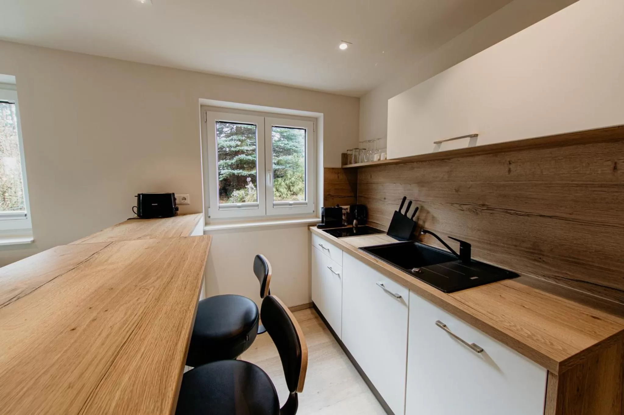 Kitchen or kitchenette in Bergpension Laasen Perle Rathen