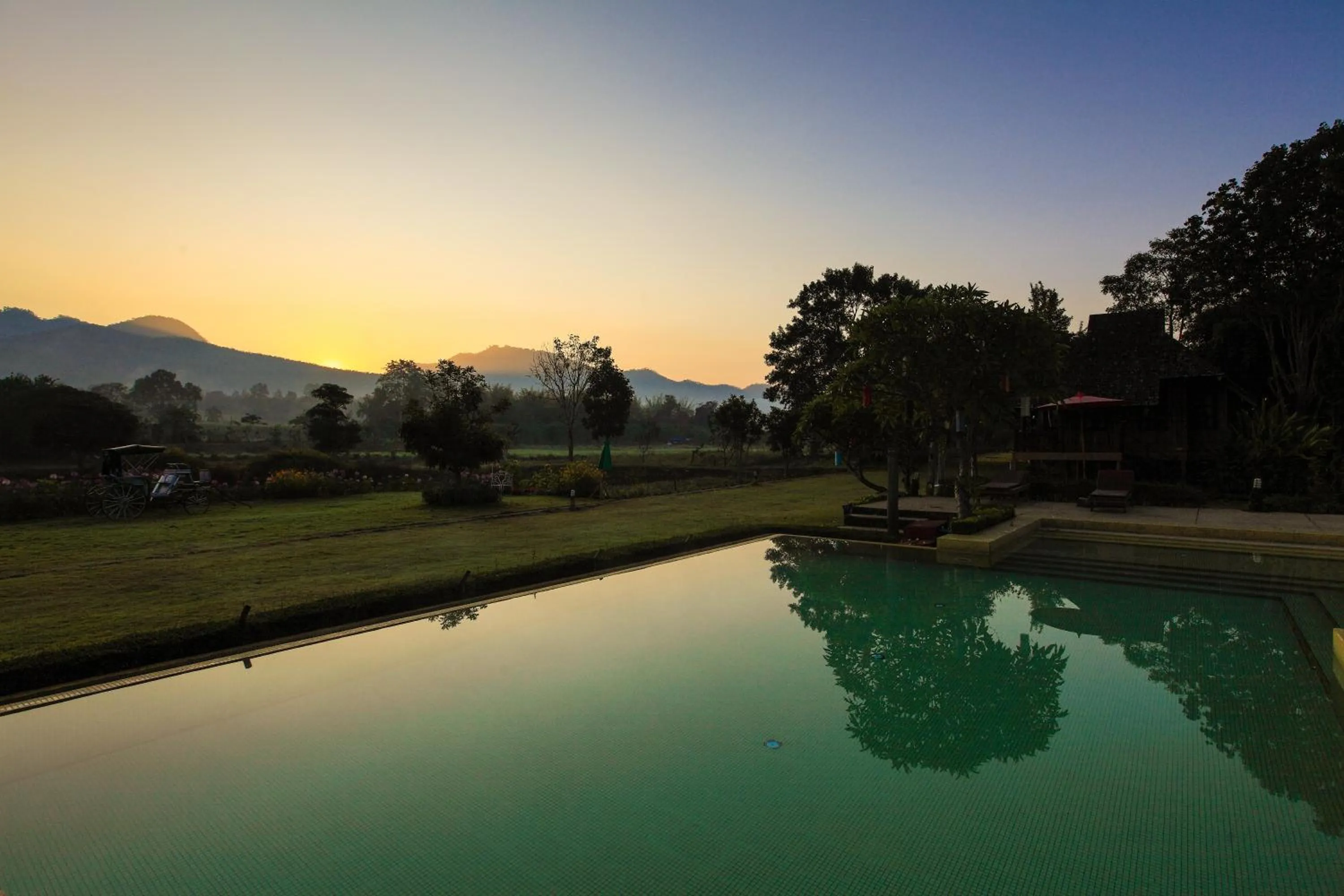 Pool view in Belle Villa Resort, Pai