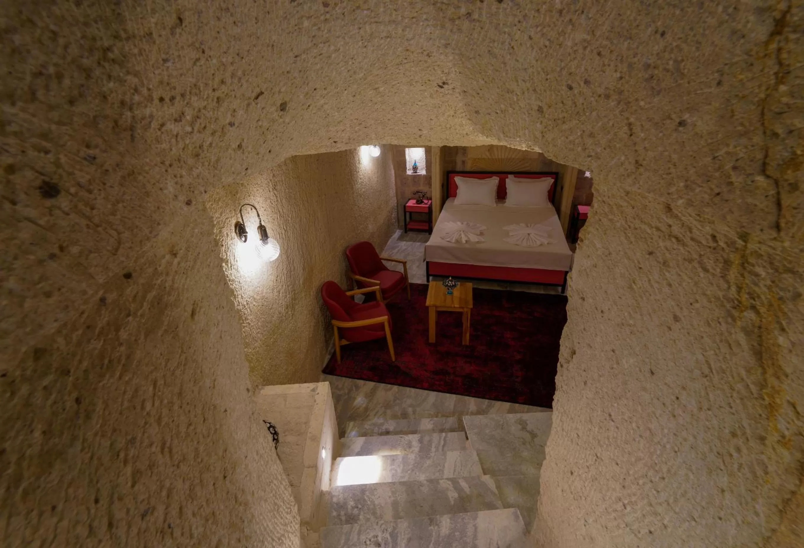 Bed in The Niche Cave Hotel