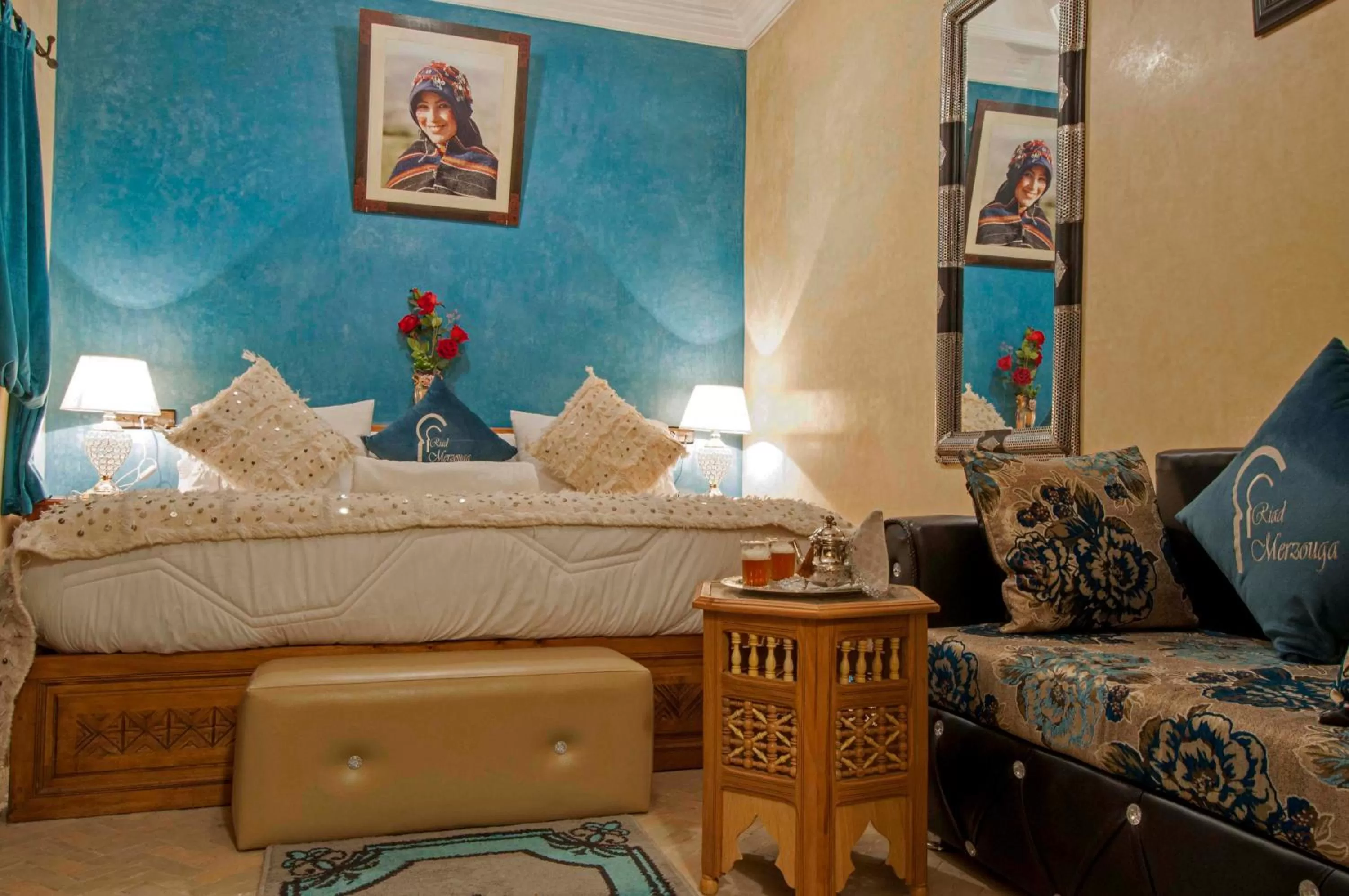 Bed in Riad Merzouga