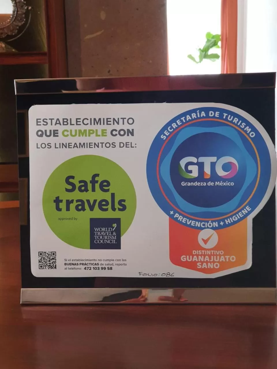 Certificate/Award in Hotel La Casona 30