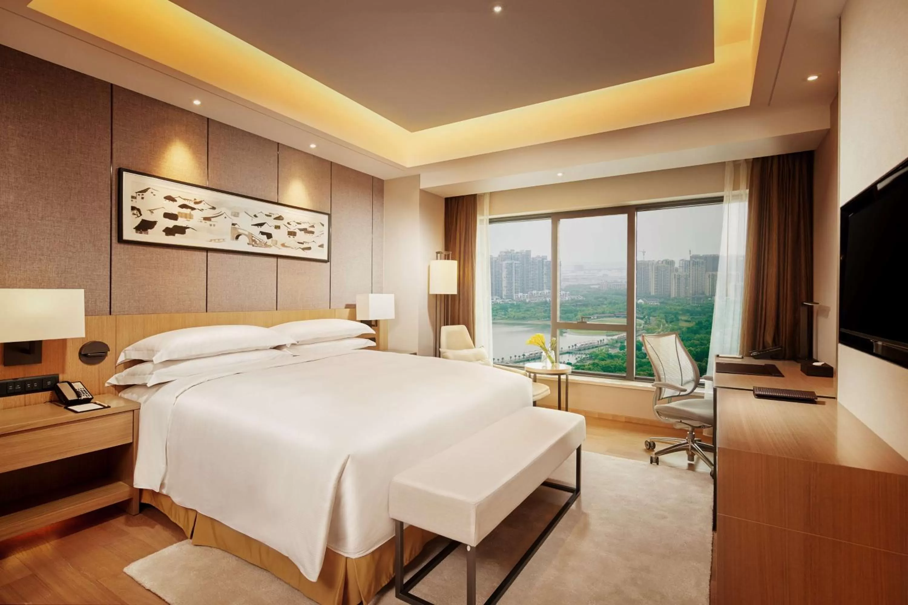 Bedroom, Bed in Hilton Suzhou
