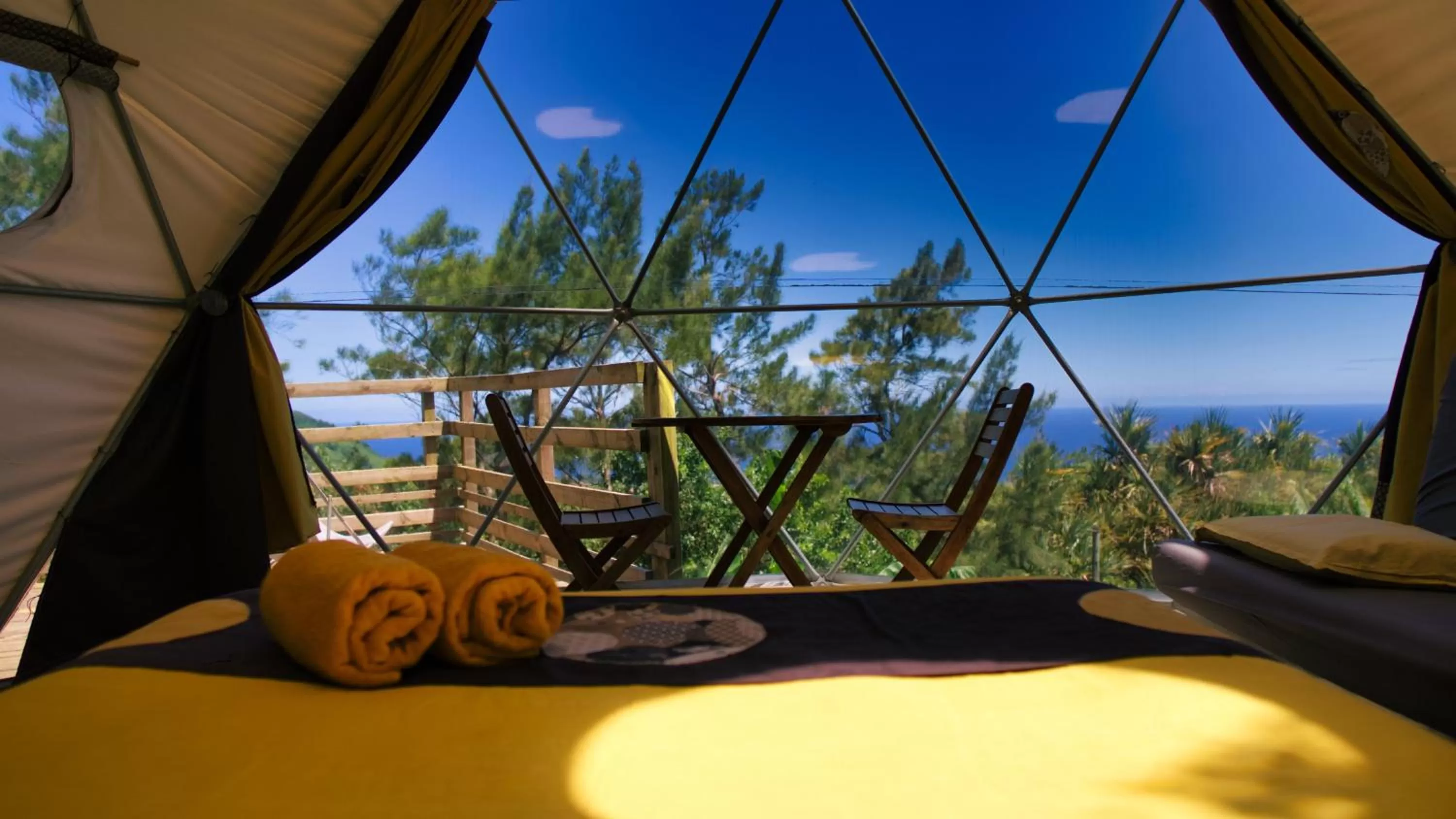 Bedroom in Bubble Dome Village