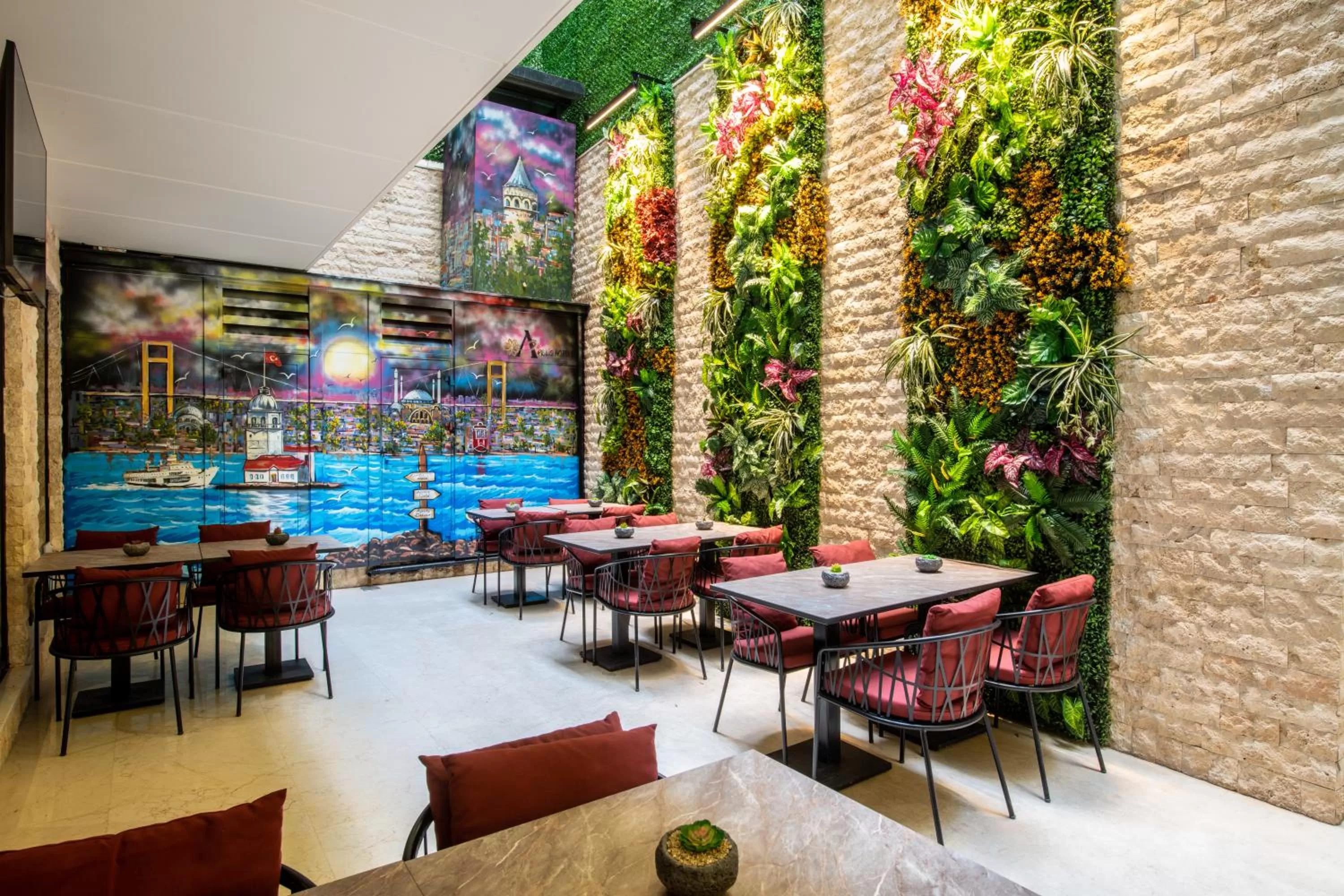 Inner courtyard view in Aprilis Deluxe Hotel