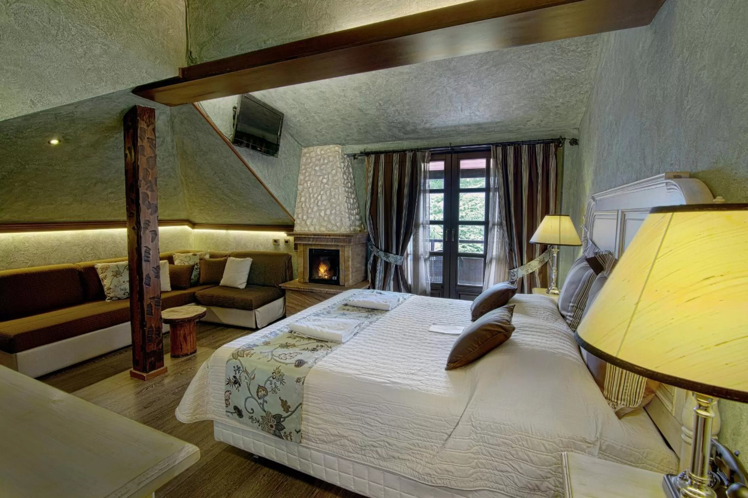 Photo of the whole room, Bed in AROMA DRYOS SPA & ECO Hotel