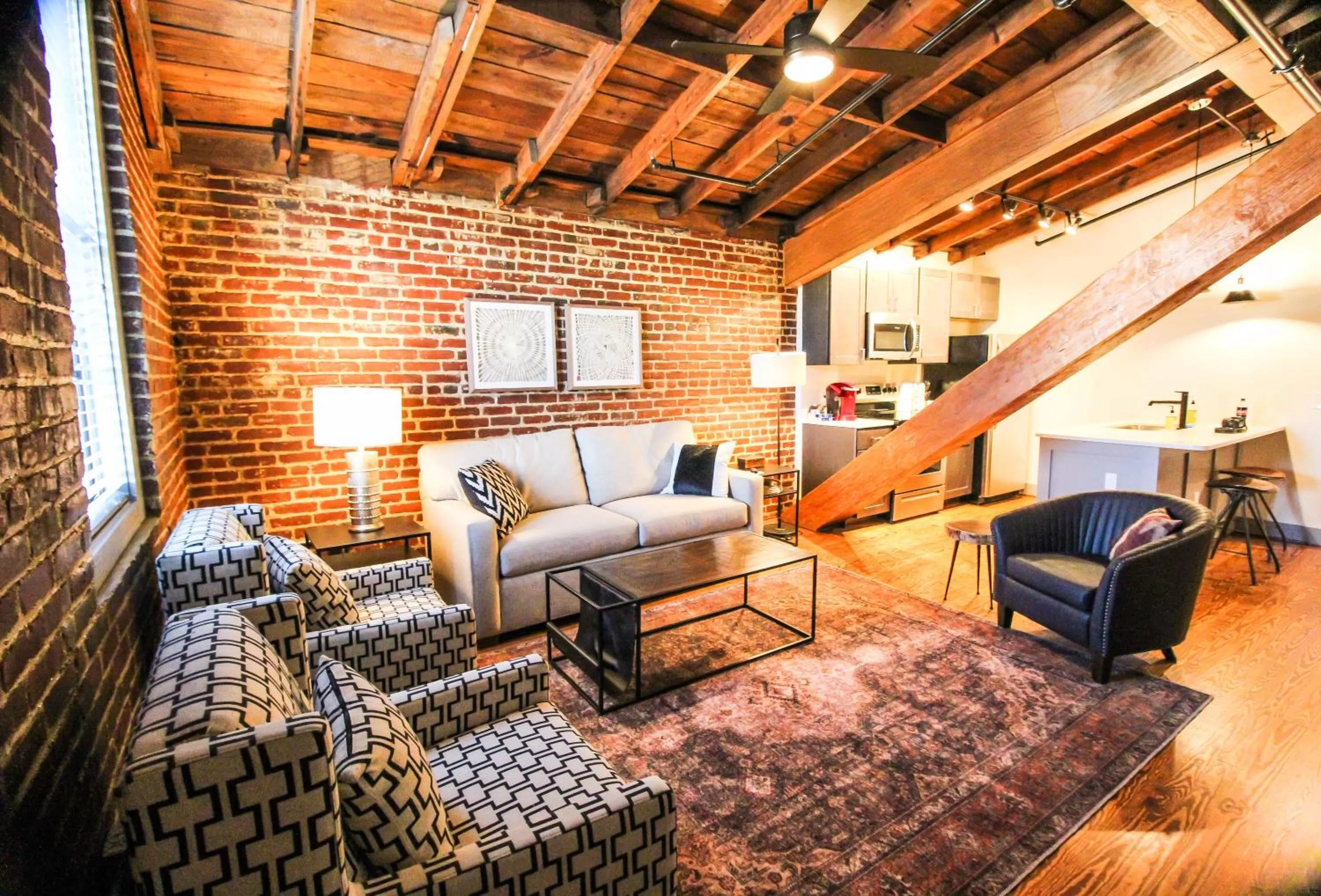 Living room in The Lofts at Downtown Salem