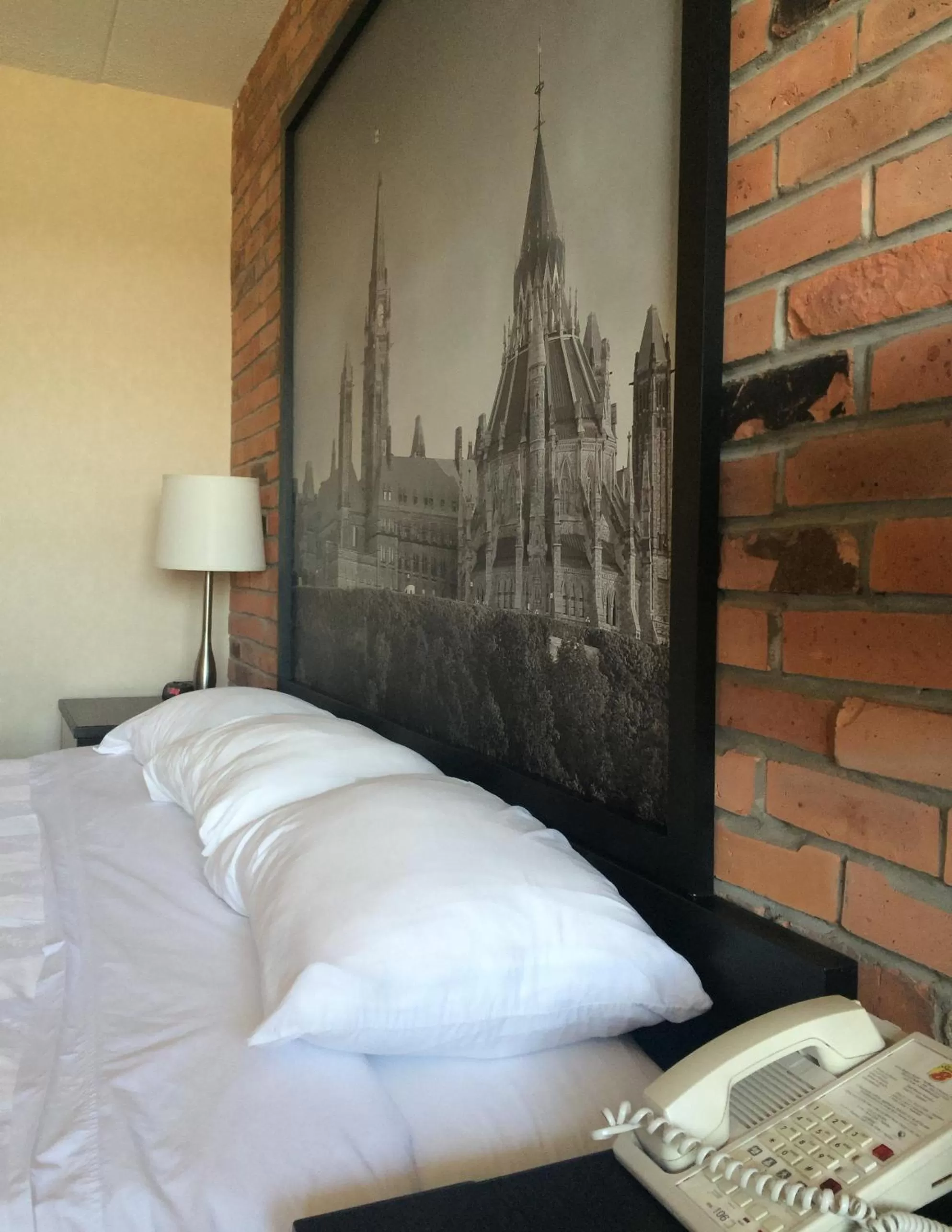 Decorative detail, Bed in Super 8 by Wyndham Sudbury ON