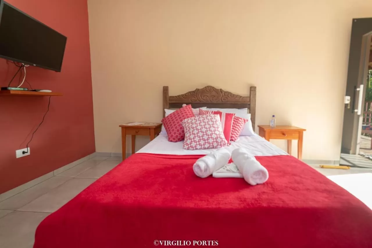 Bed in Pousada Recanto da Lu