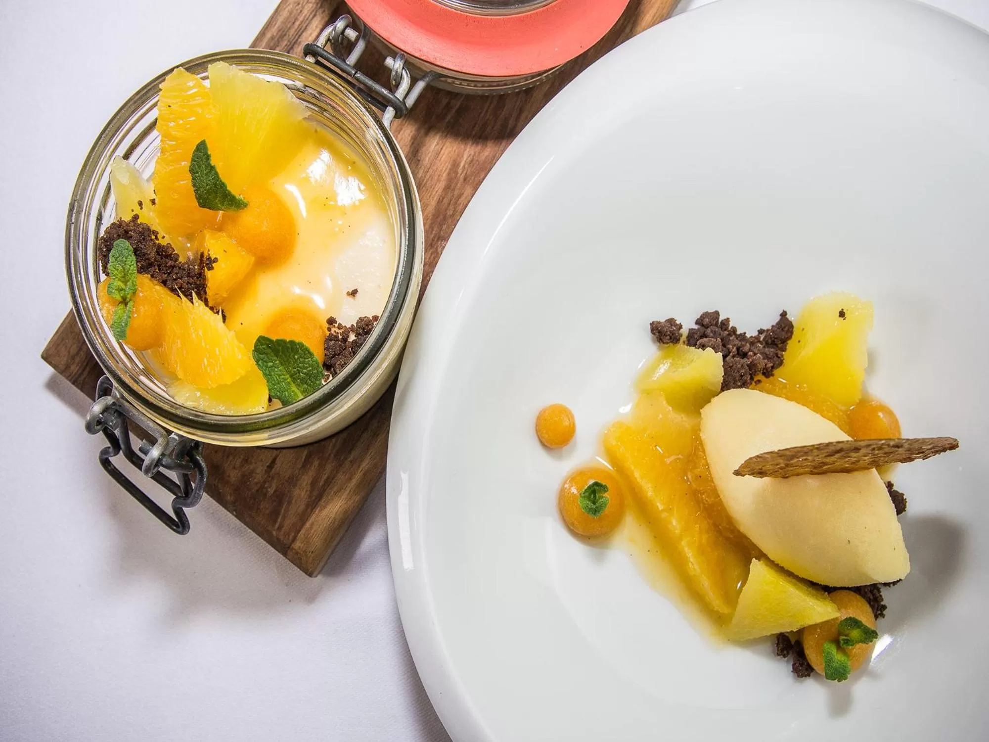 Food close-up in Hotel Restaurant Kochschule Rössle