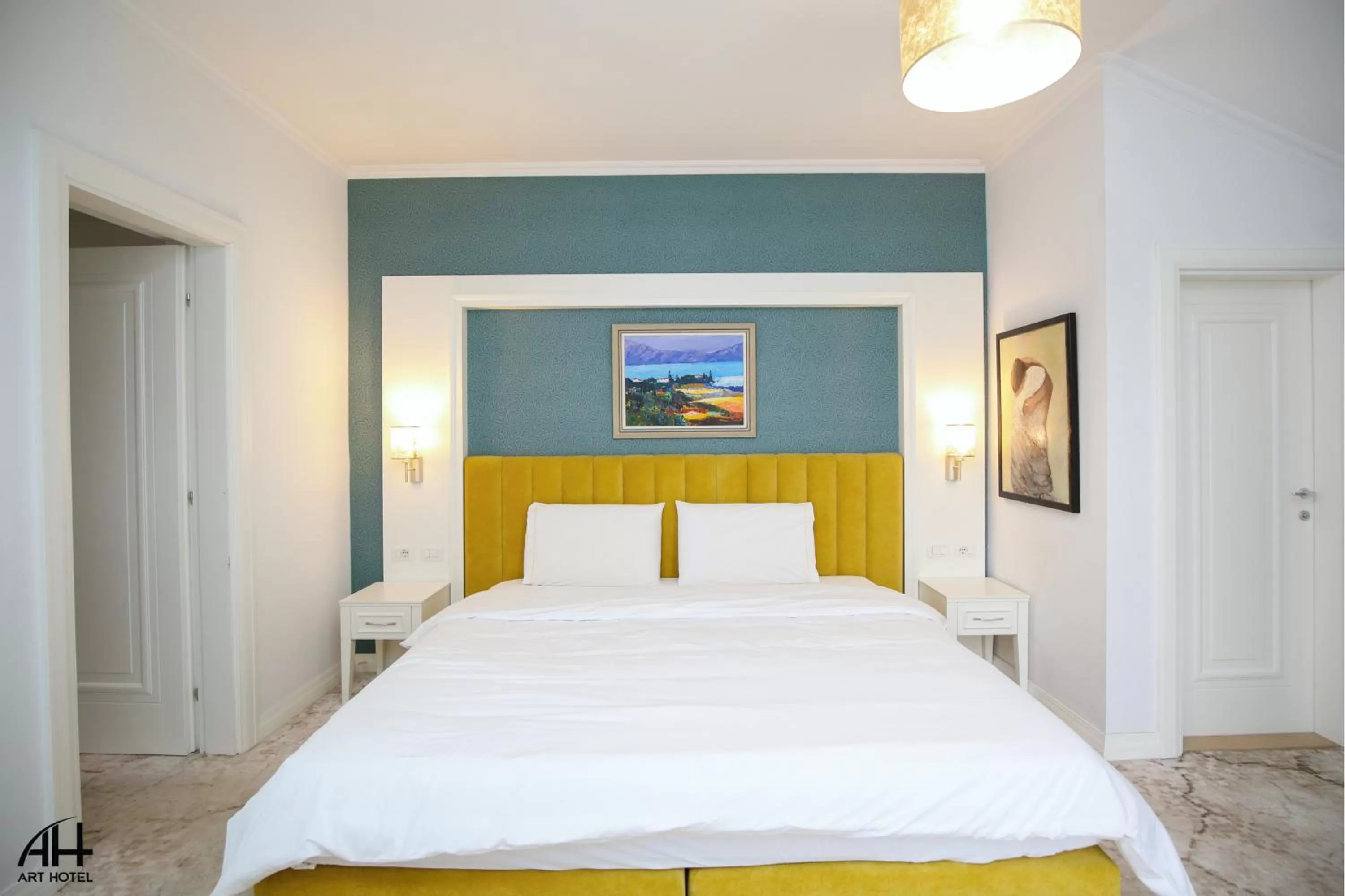 Bed in ART Hotel Tirana