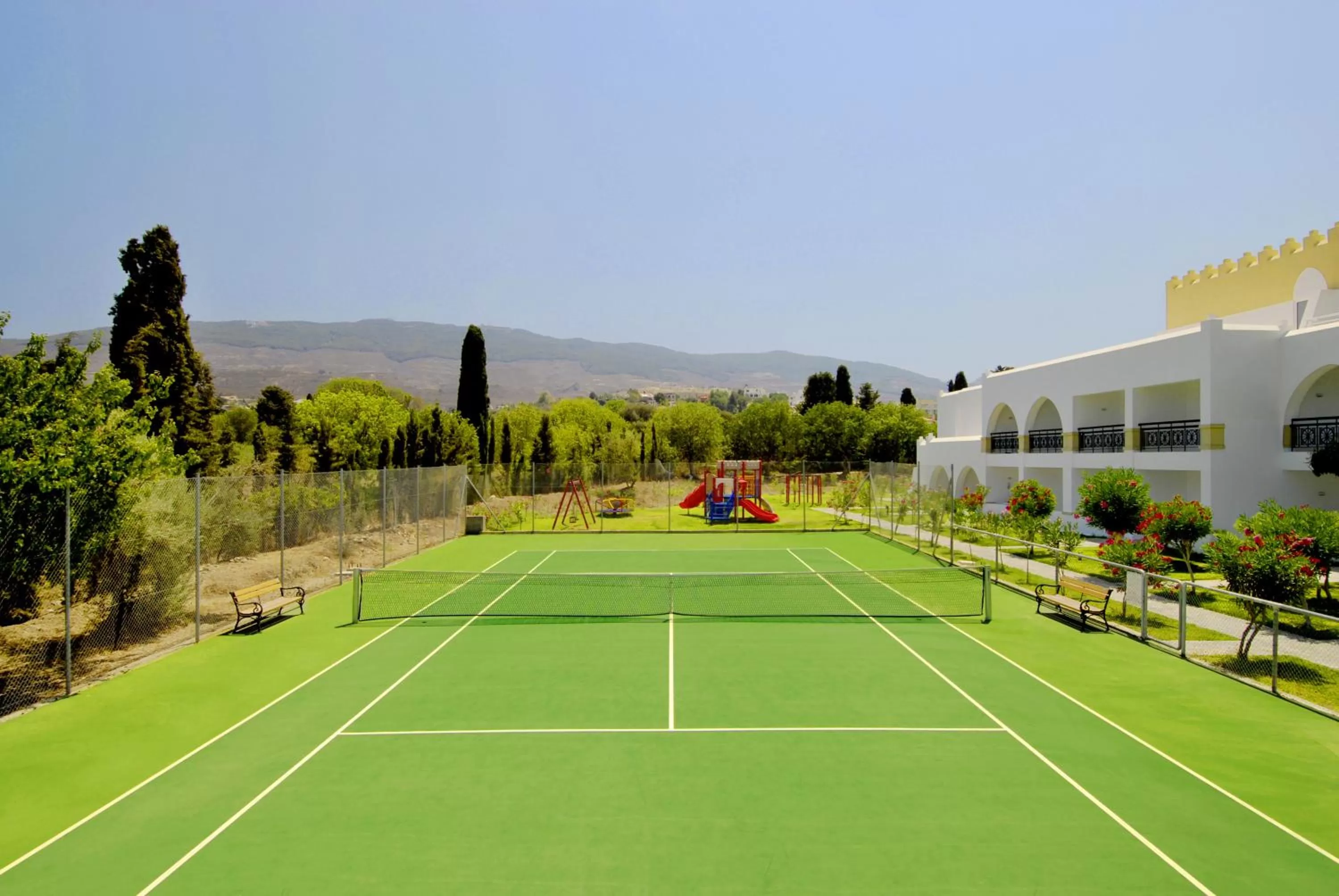 Tennis court in Platanista Hotel