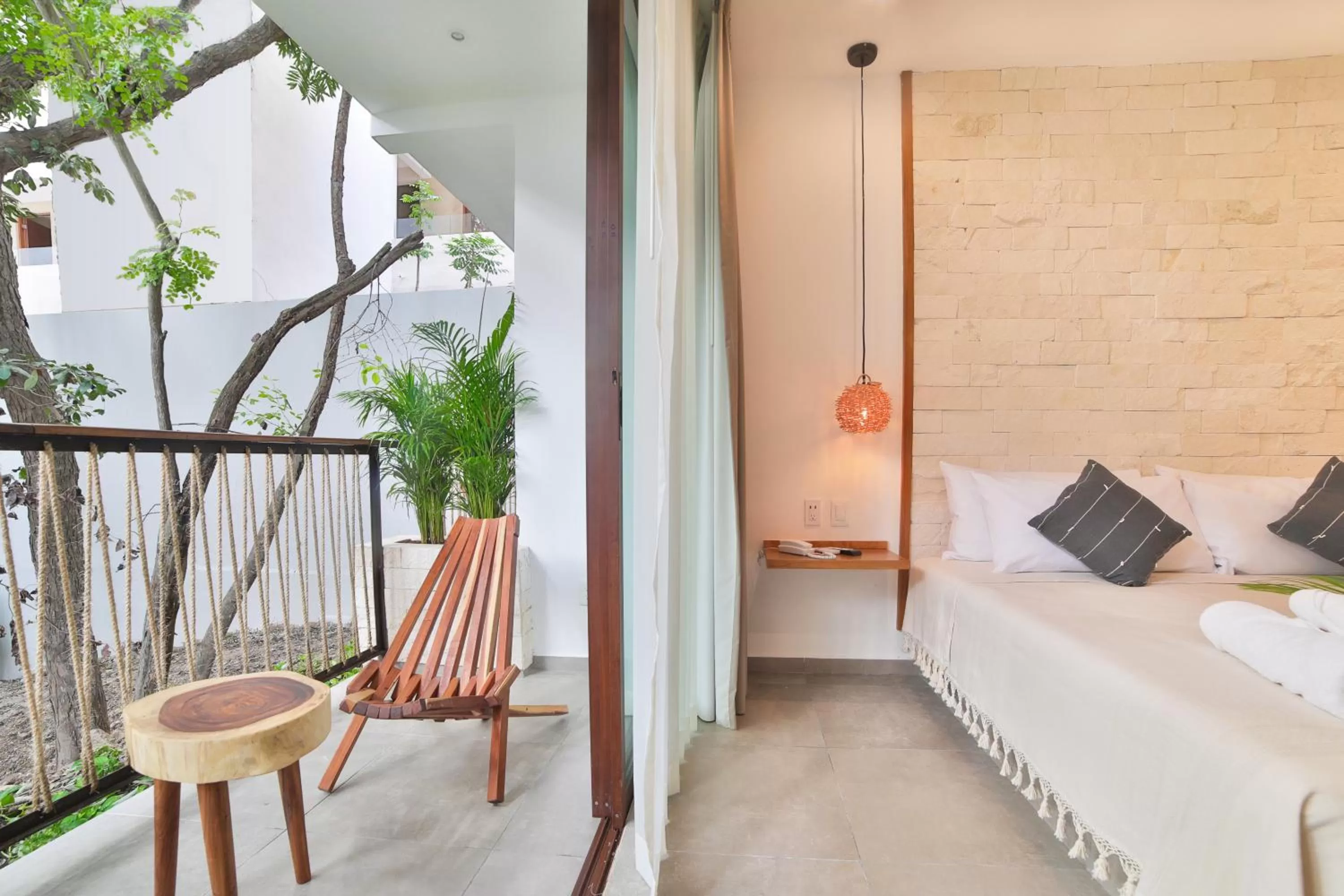 Balcony/Terrace, Bed in Hotel Blanco Tulum Adults Only