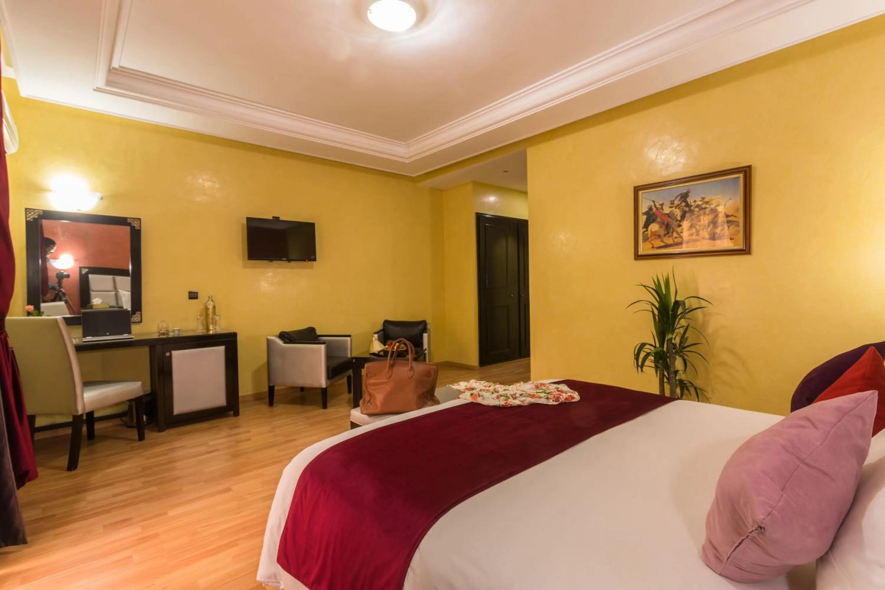 Bed in Hotel Meriem Marrakech