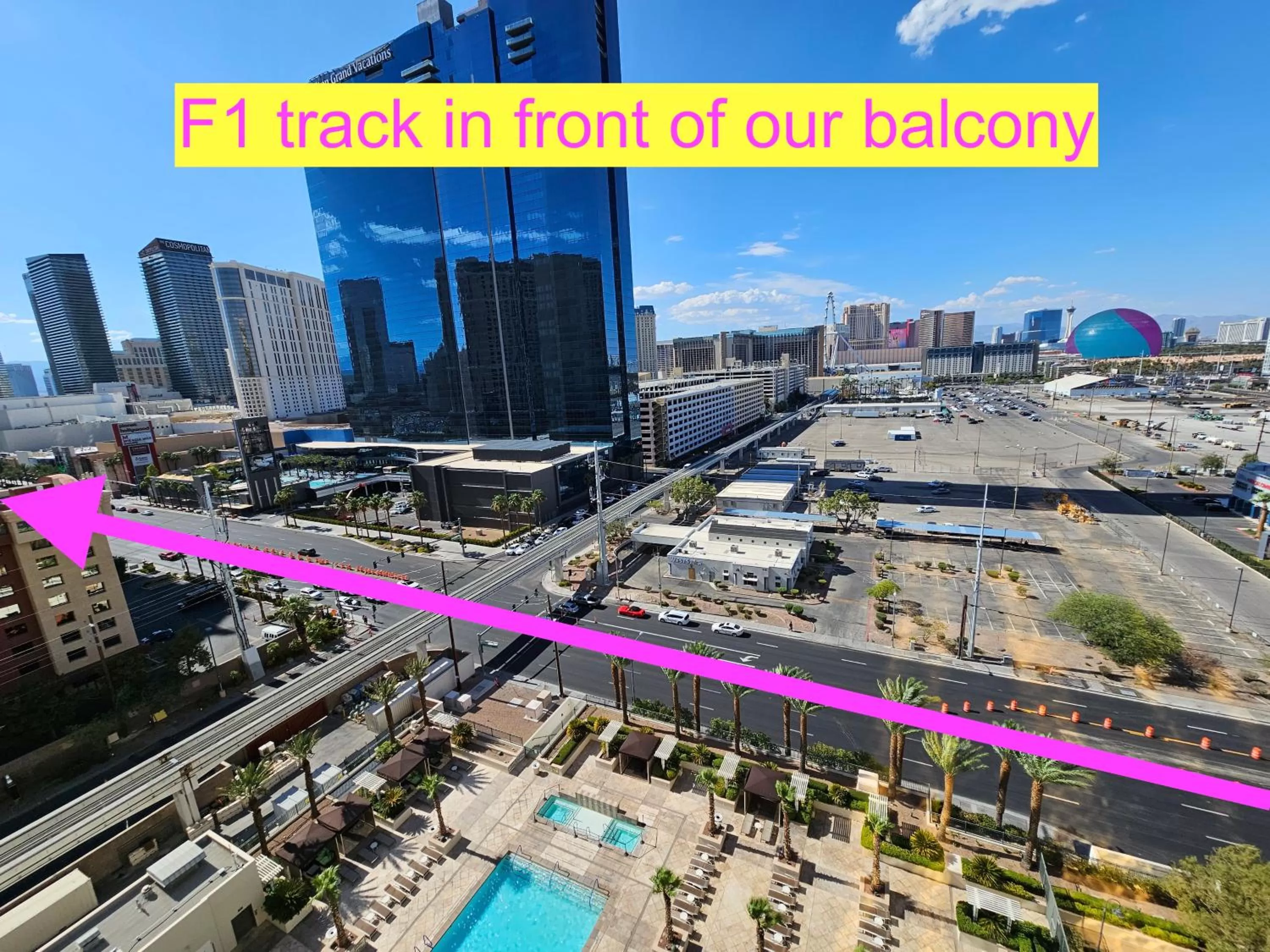 Neighbourhood in MGM Signature Strip view balcony full kitchen - 1 Br suite 2 full bath - F1 track view