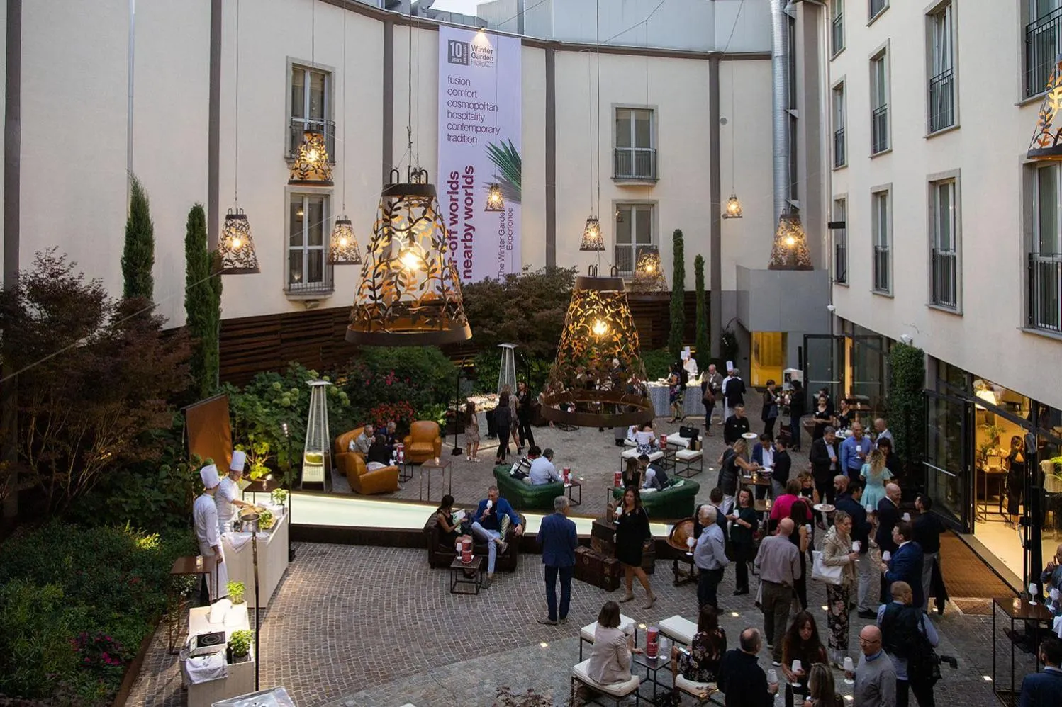 Garden in Winter Garden Hotel Bergamo Airport