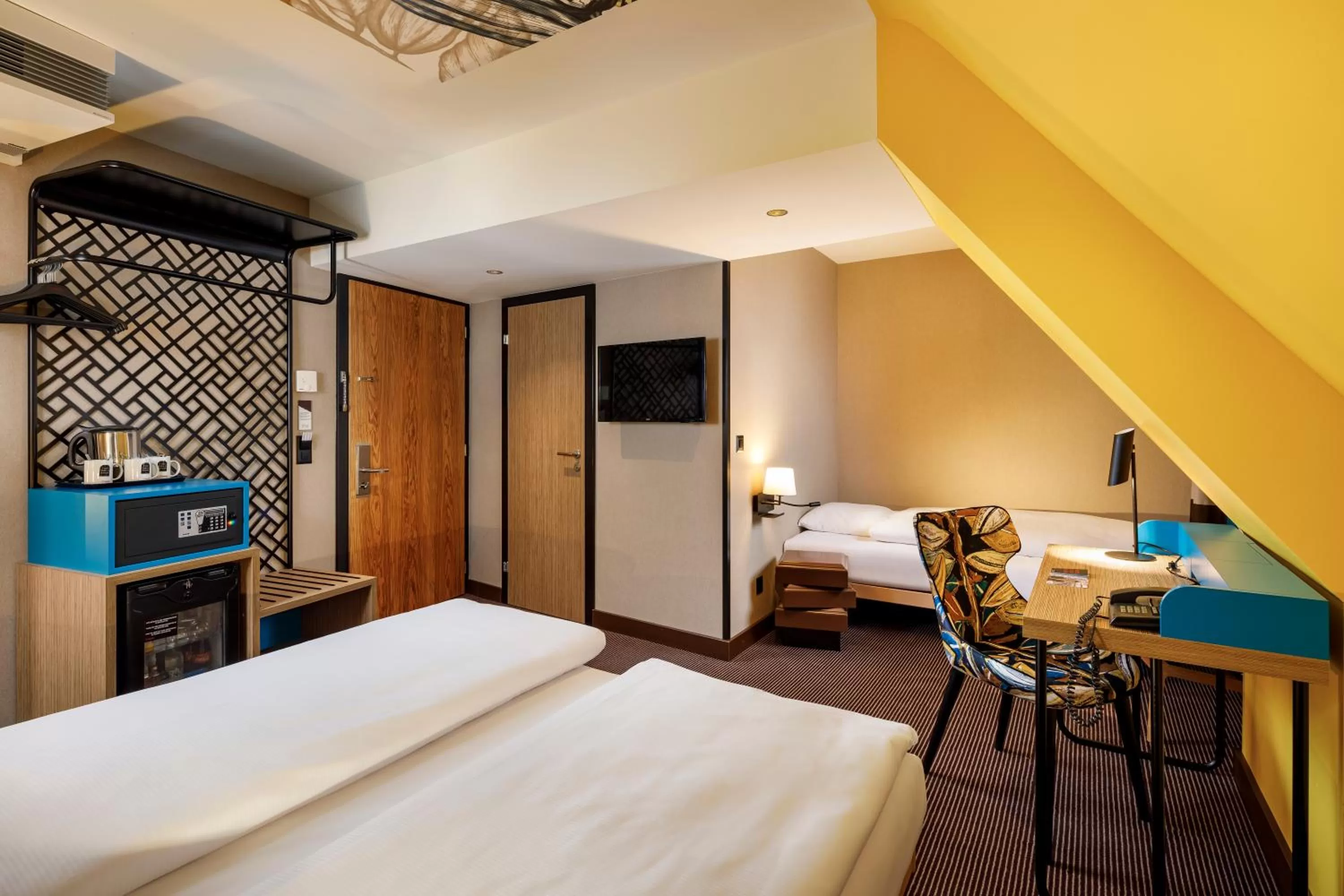 Bedroom, Bed in Swiss Chocolate by Fassbind Zurich