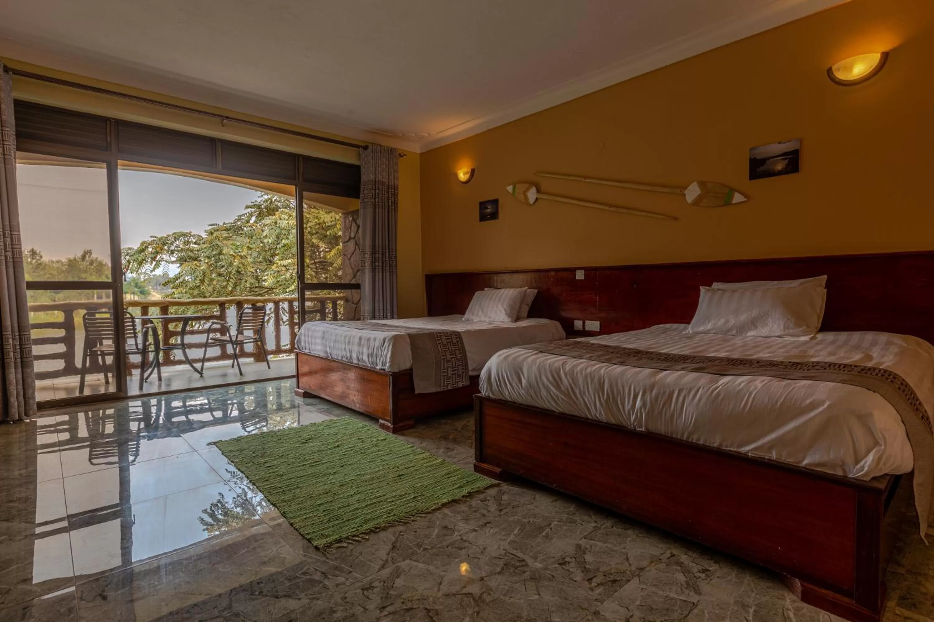 Bed in Bunyonyi Overland Resort