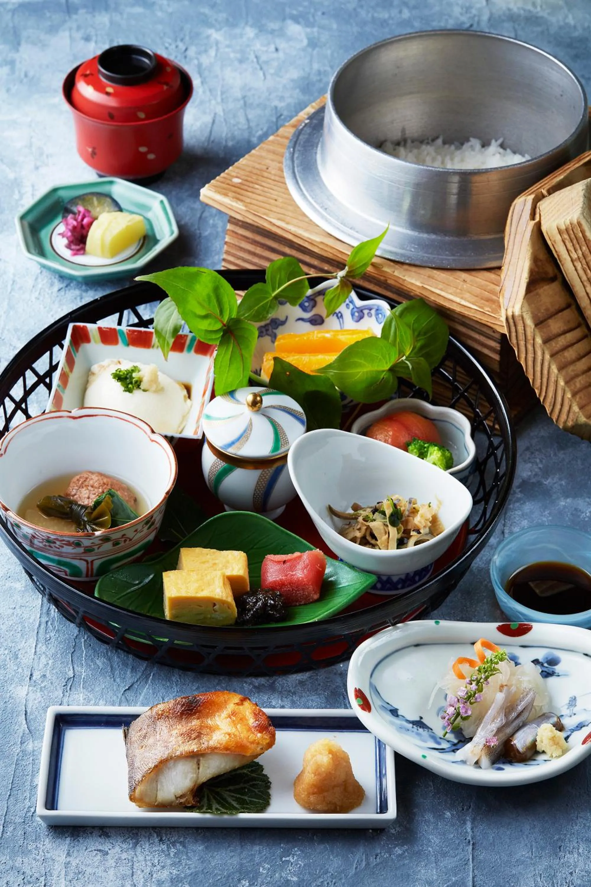 Asian breakfast in Wakamatsu Hot Spring Resort