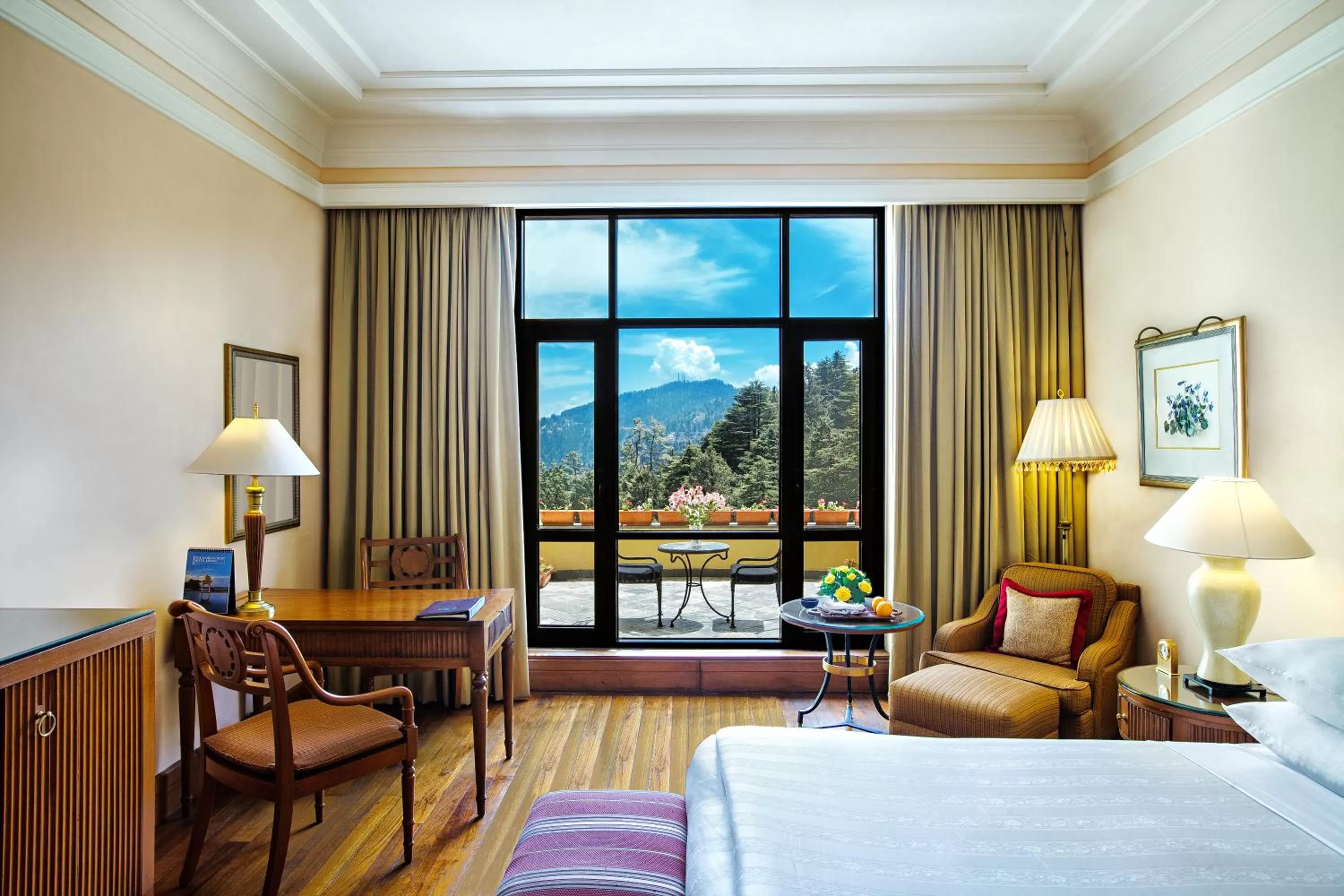 View (from property/room), Bed in Wildflower Hall, An Oberoi Resort, Shimla