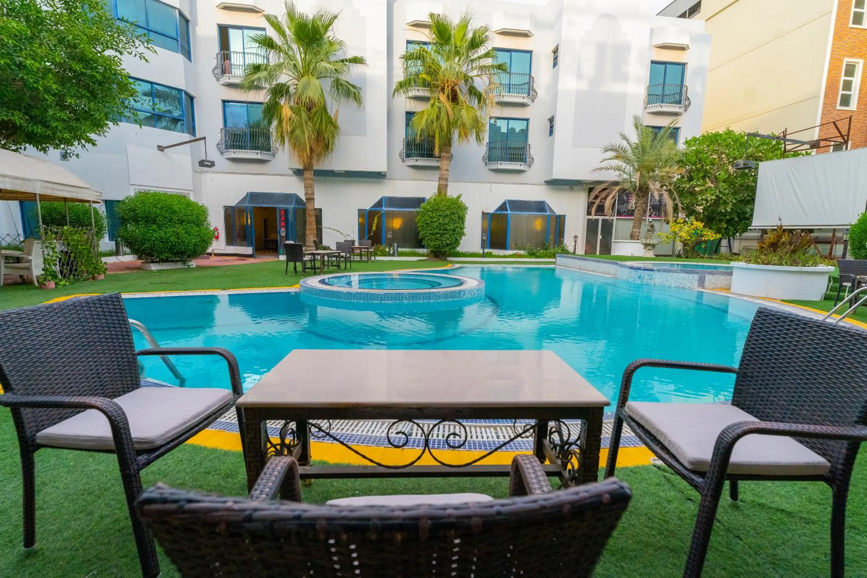 Pool view in Majestic Hotel