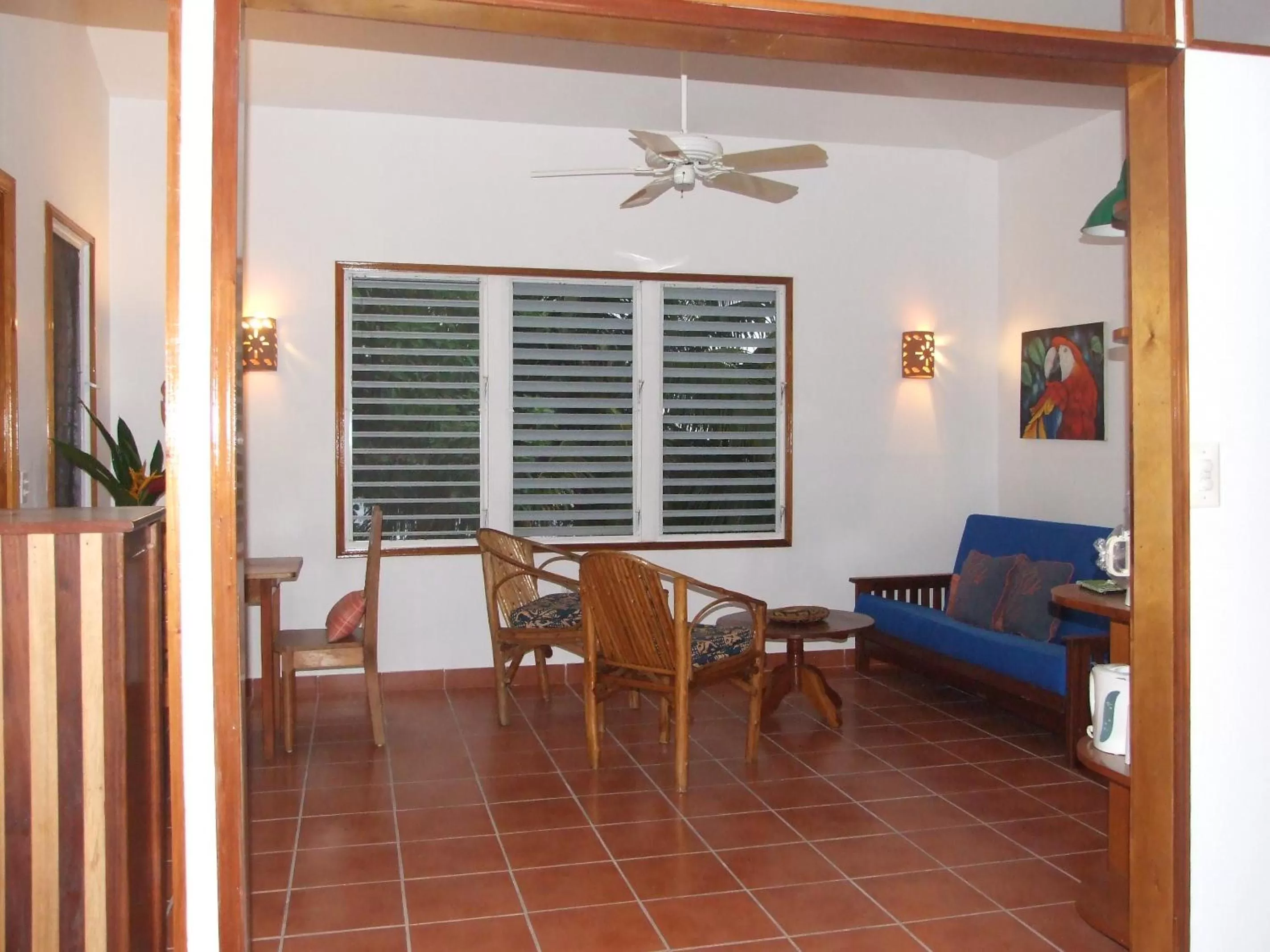 Living room in BlueBelize B&B