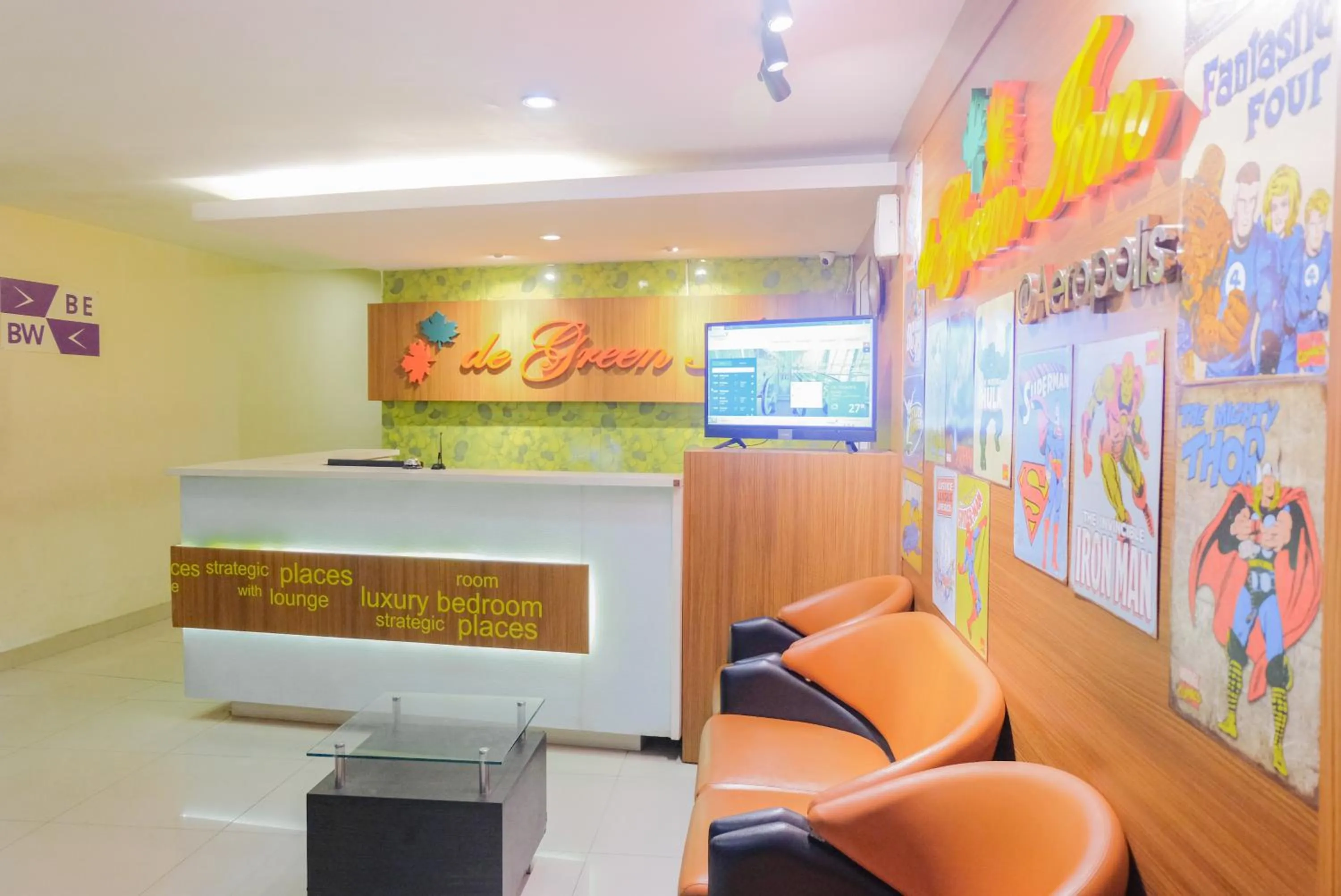 Lobby or reception in De Green Inn at Aeropolis