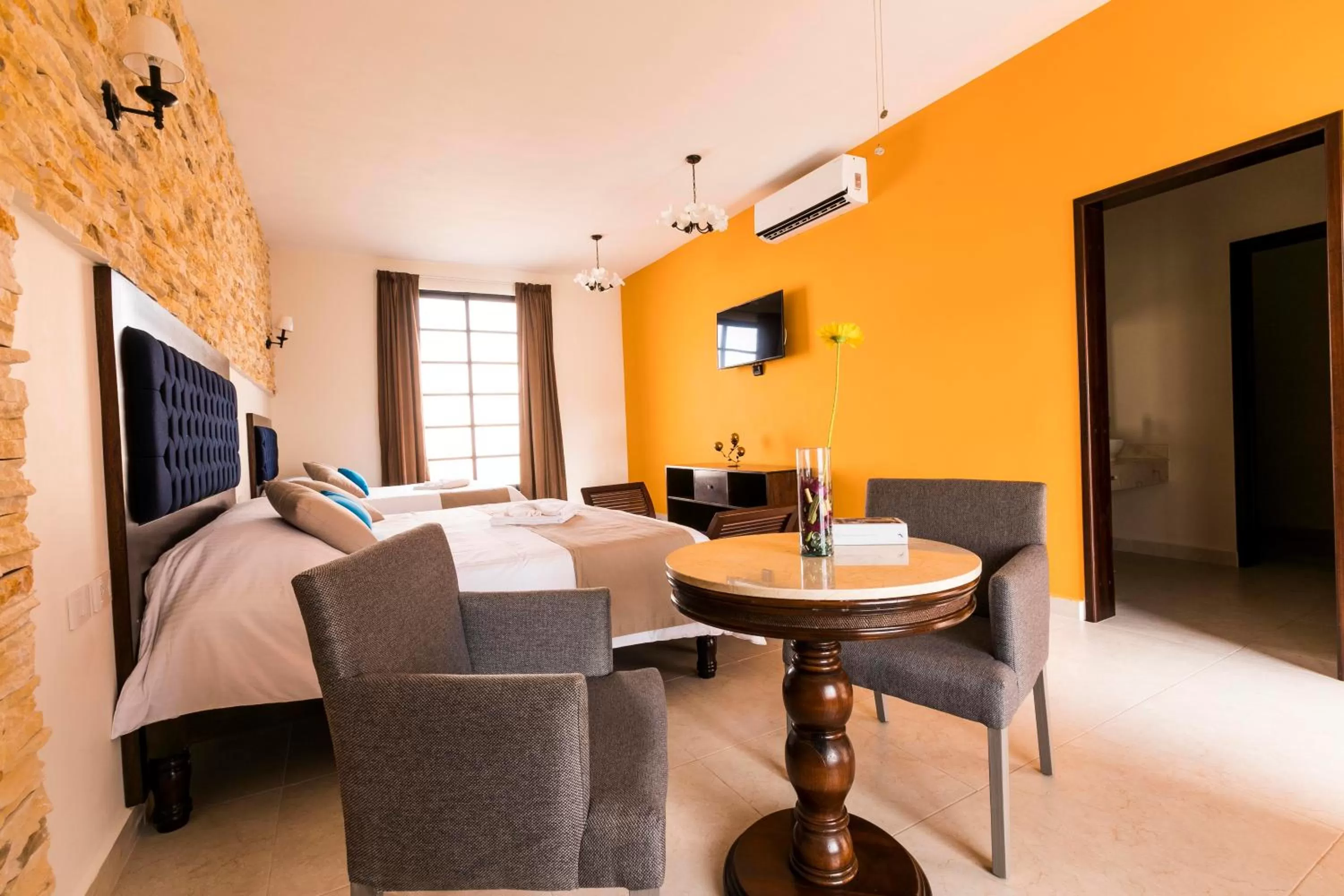 Photo of the whole room in Hotel Los Frailes, Valladolid, Yucatán