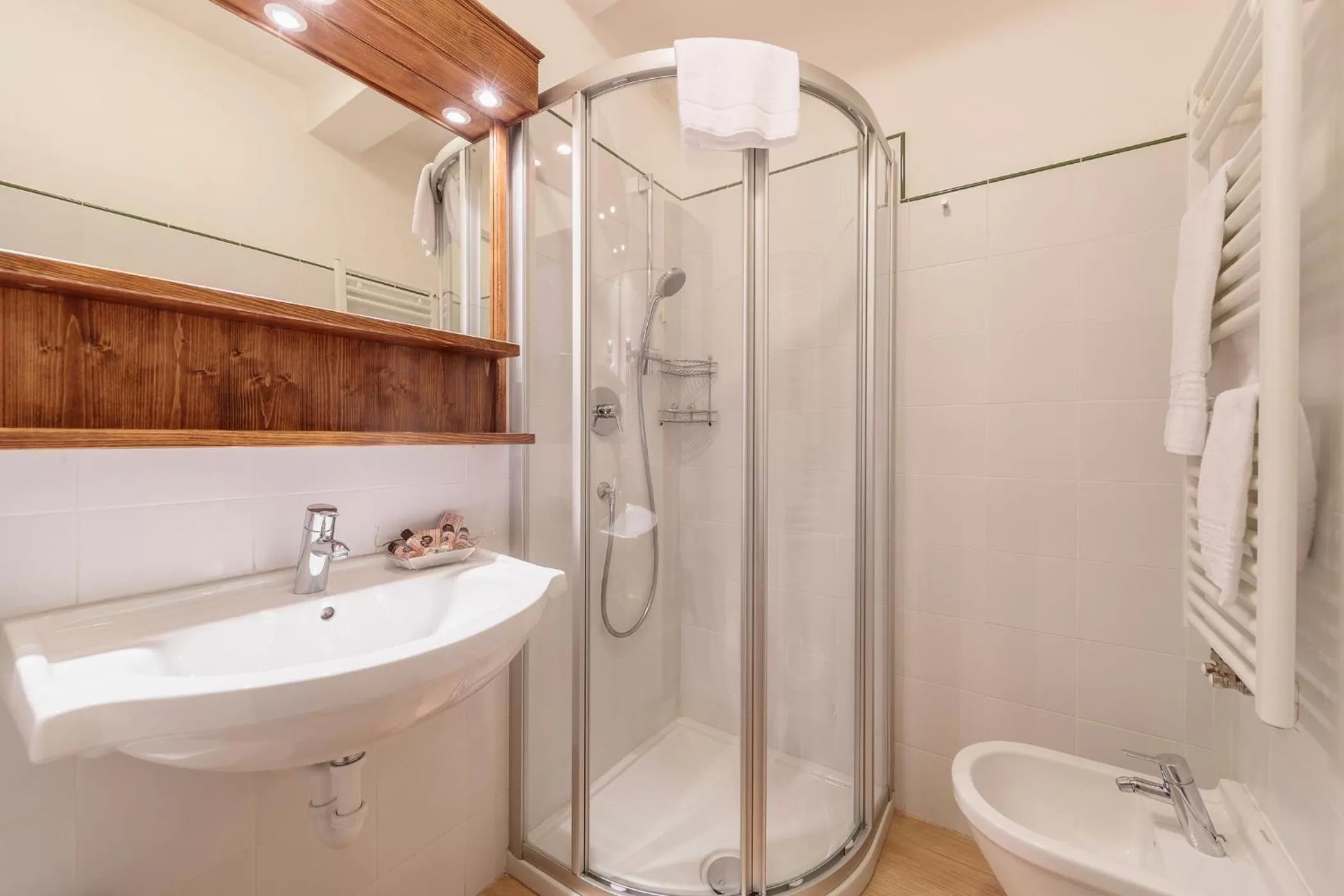 Shower, Bathroom in Hotel Panda Cortina- ricarica auto elettriche