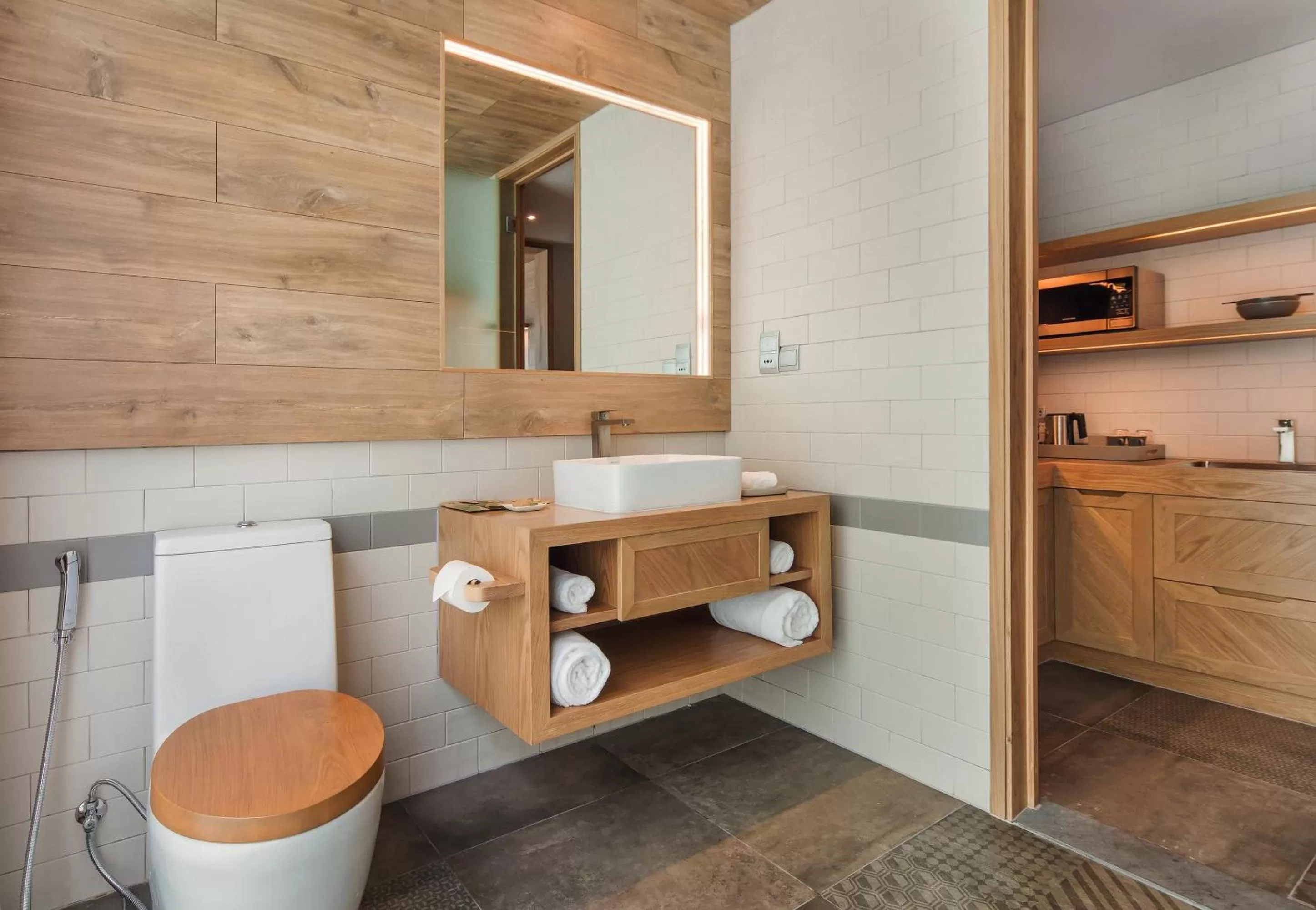 Bathroom in Fusion Suites Saigon