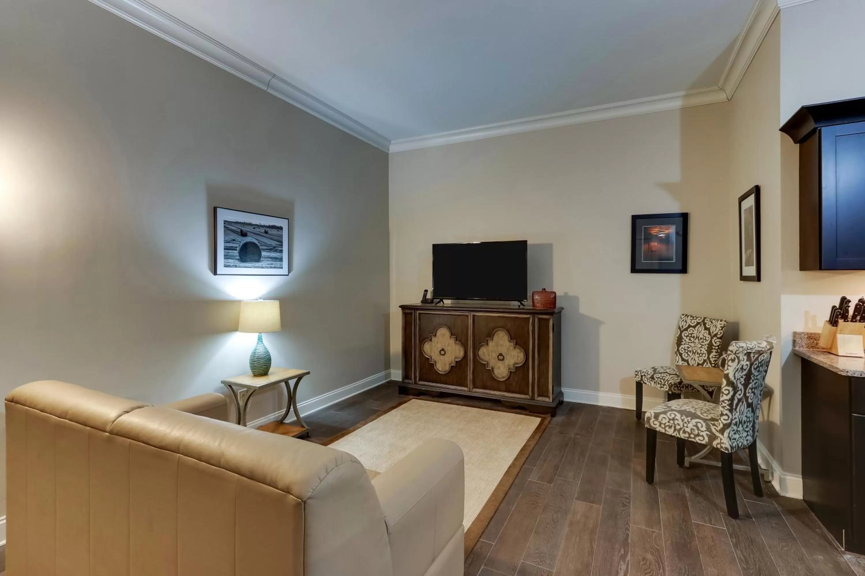 Seating area in The Mantissa Hotel