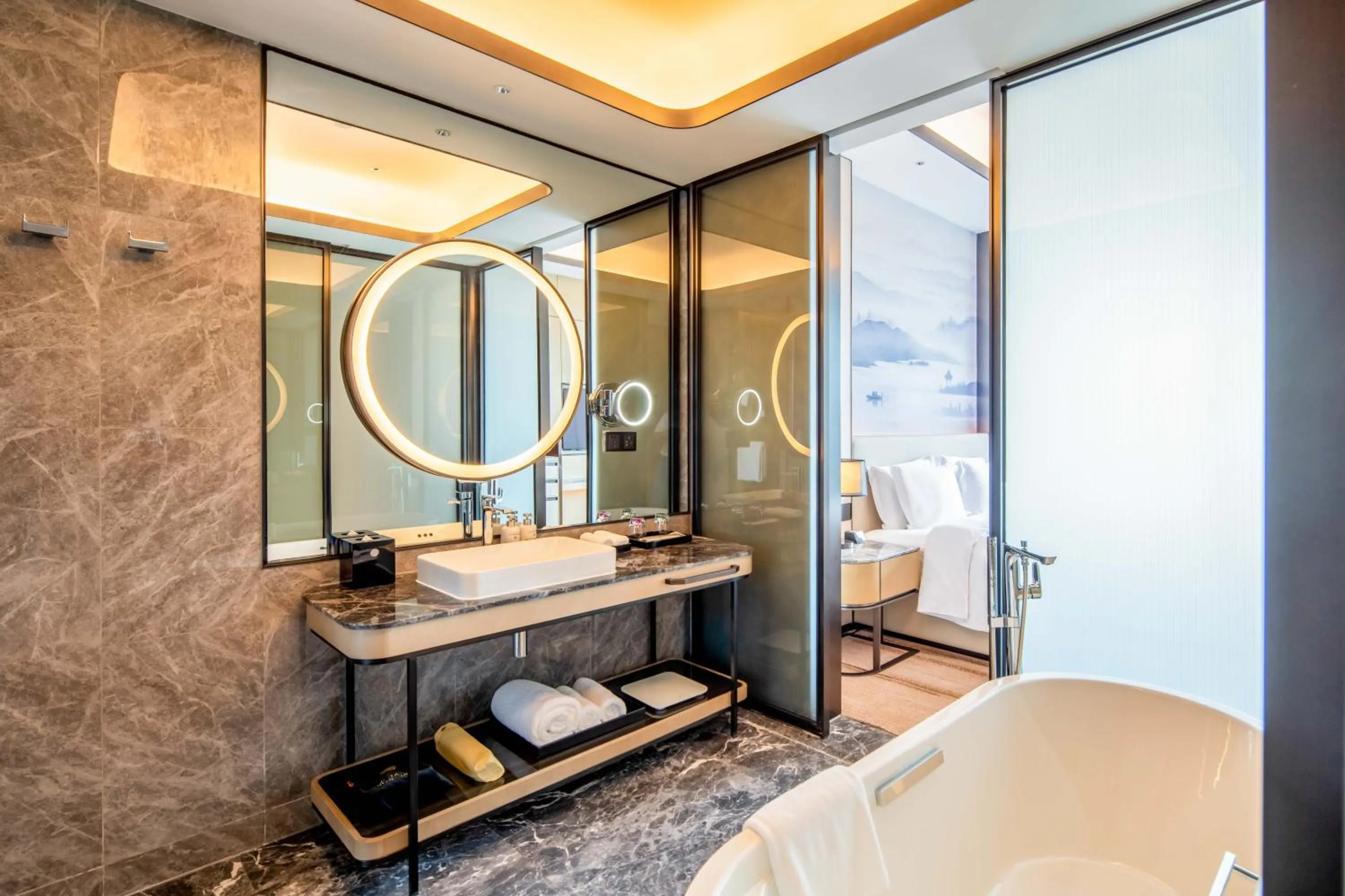 Bathroom, Bed in Pullman Suzhou Taicang