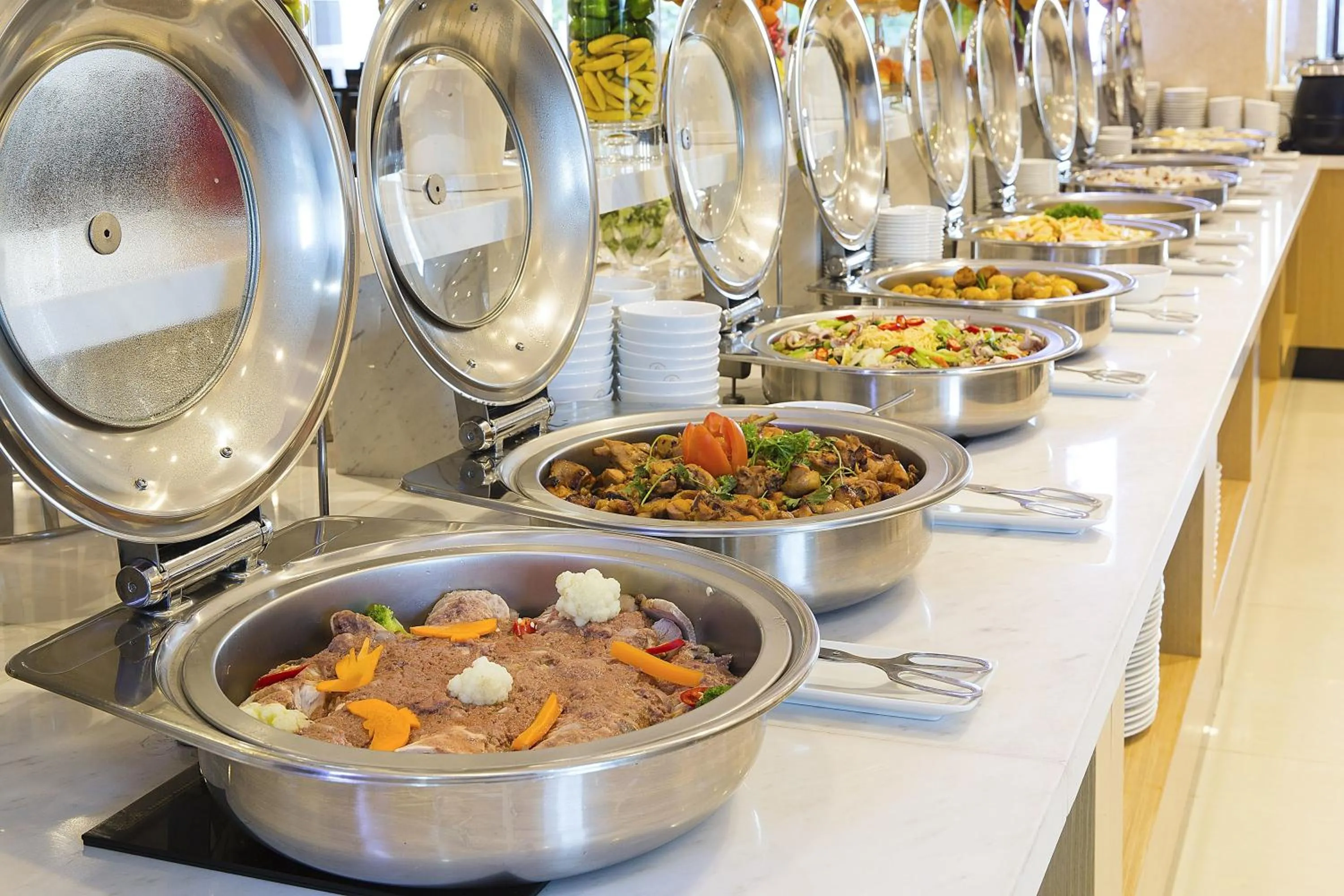 Buffet breakfast in Dendro Gold Hotel