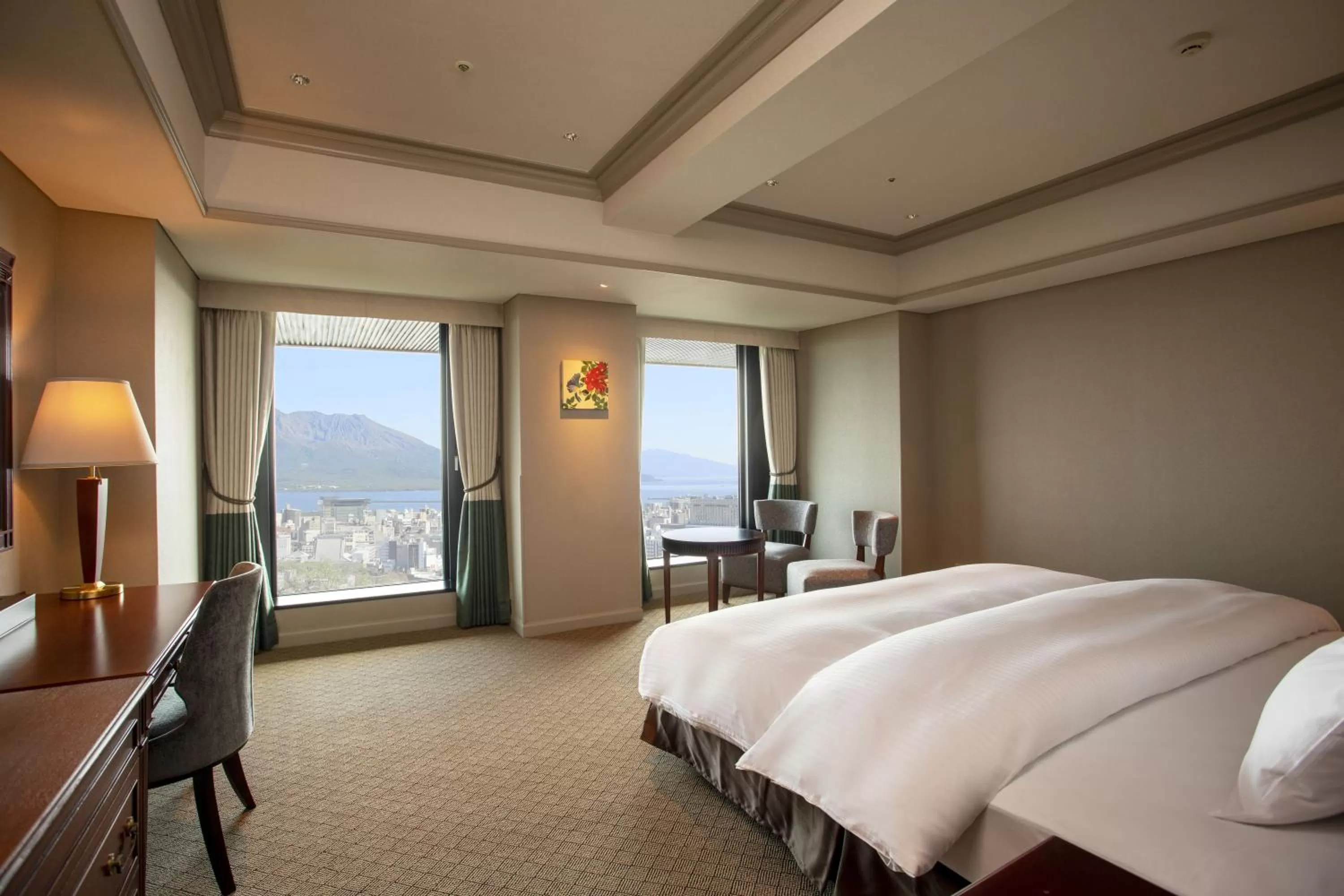 Bed in SHIROYAMA HOTEL kagoshima