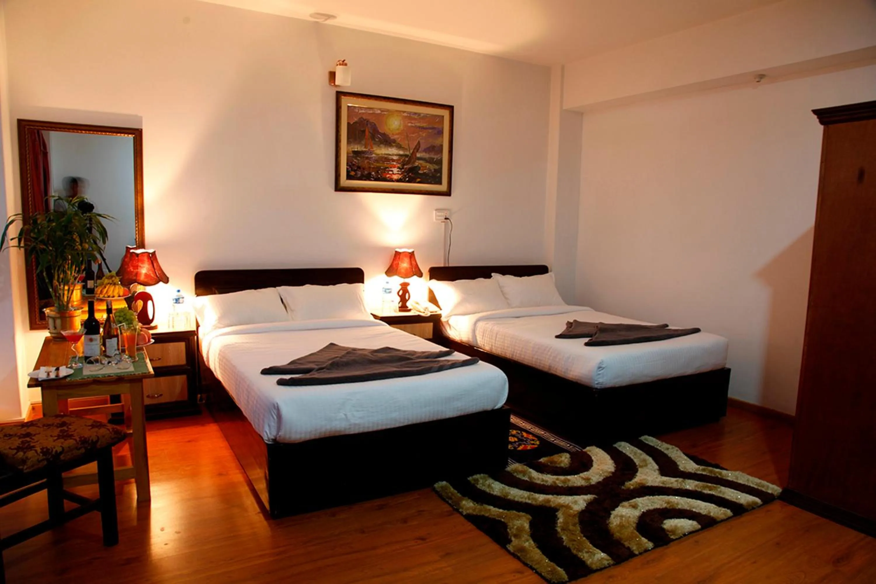 Shower, Bed in The Boudha Inn