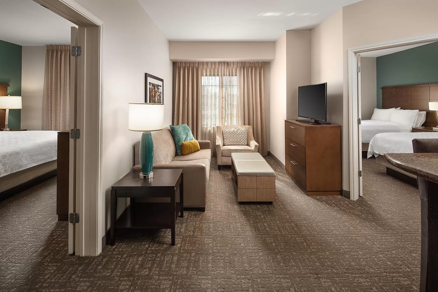 Living room, Bed in Staybridge Suites West Fort Worth by IHG