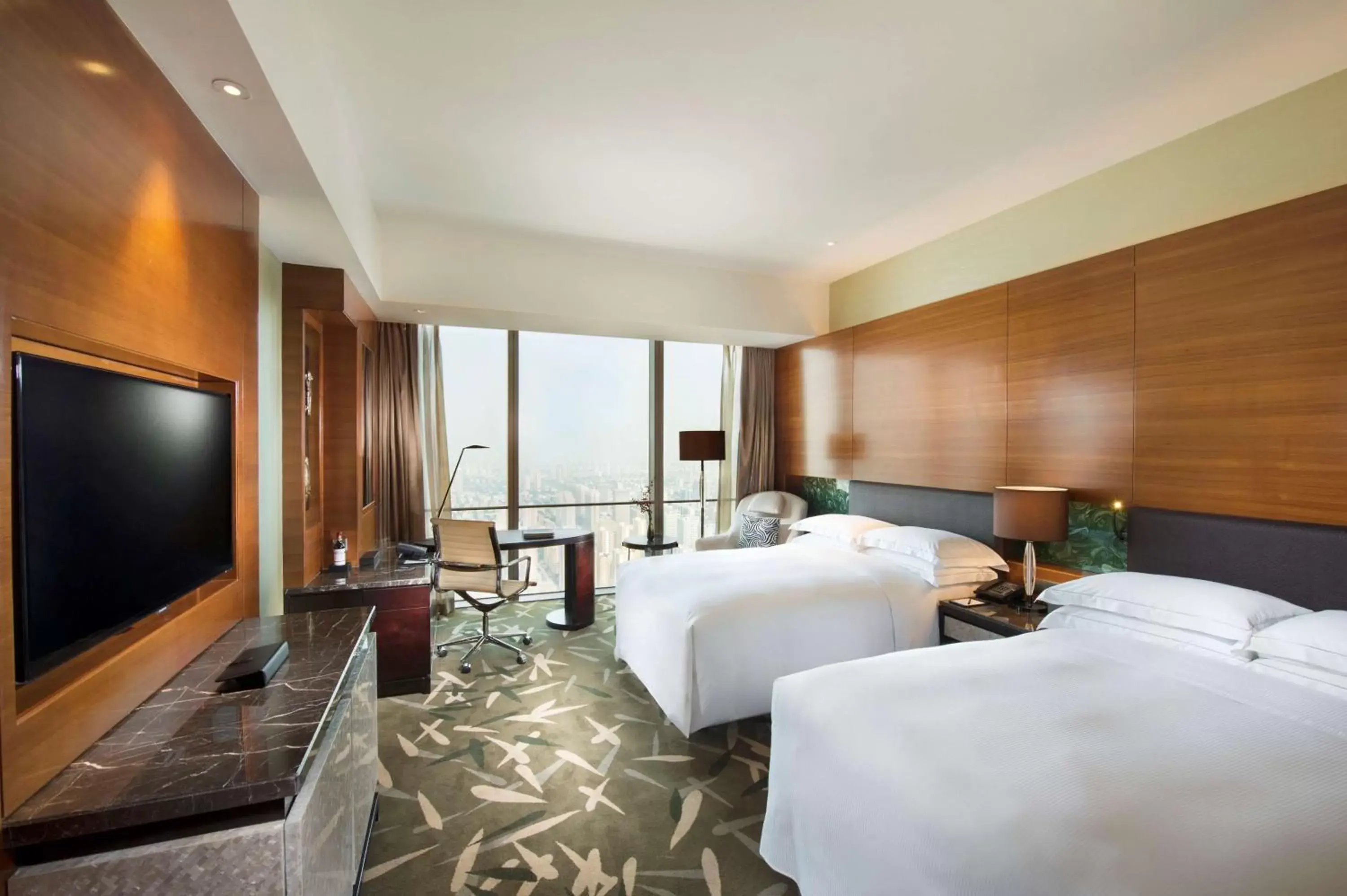 Executive Twin Room with Access to Executive Lounge in Hilton Shijiazhuang Executive Twin Room with Access to Executive Lounge in Hilton Shijiazhuang