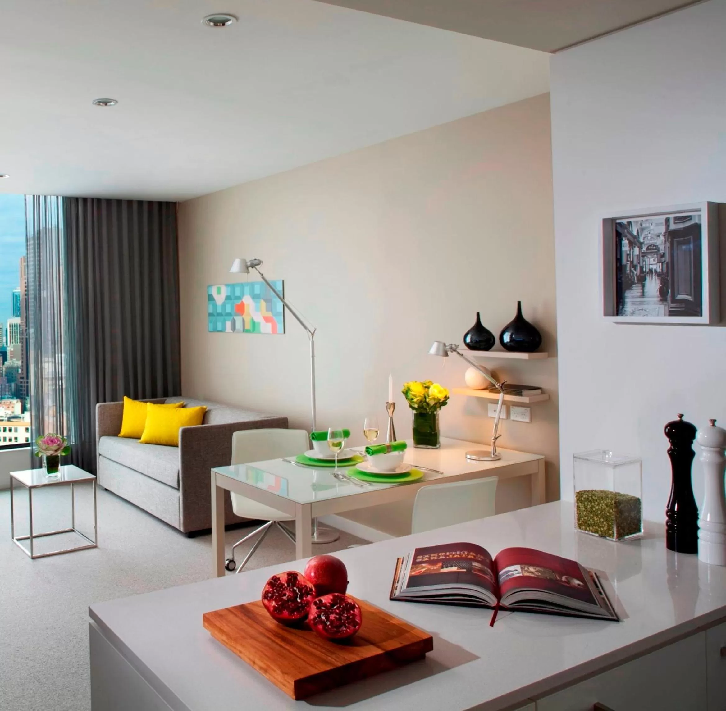 Seating area in Citadines on Bourke Melbourne