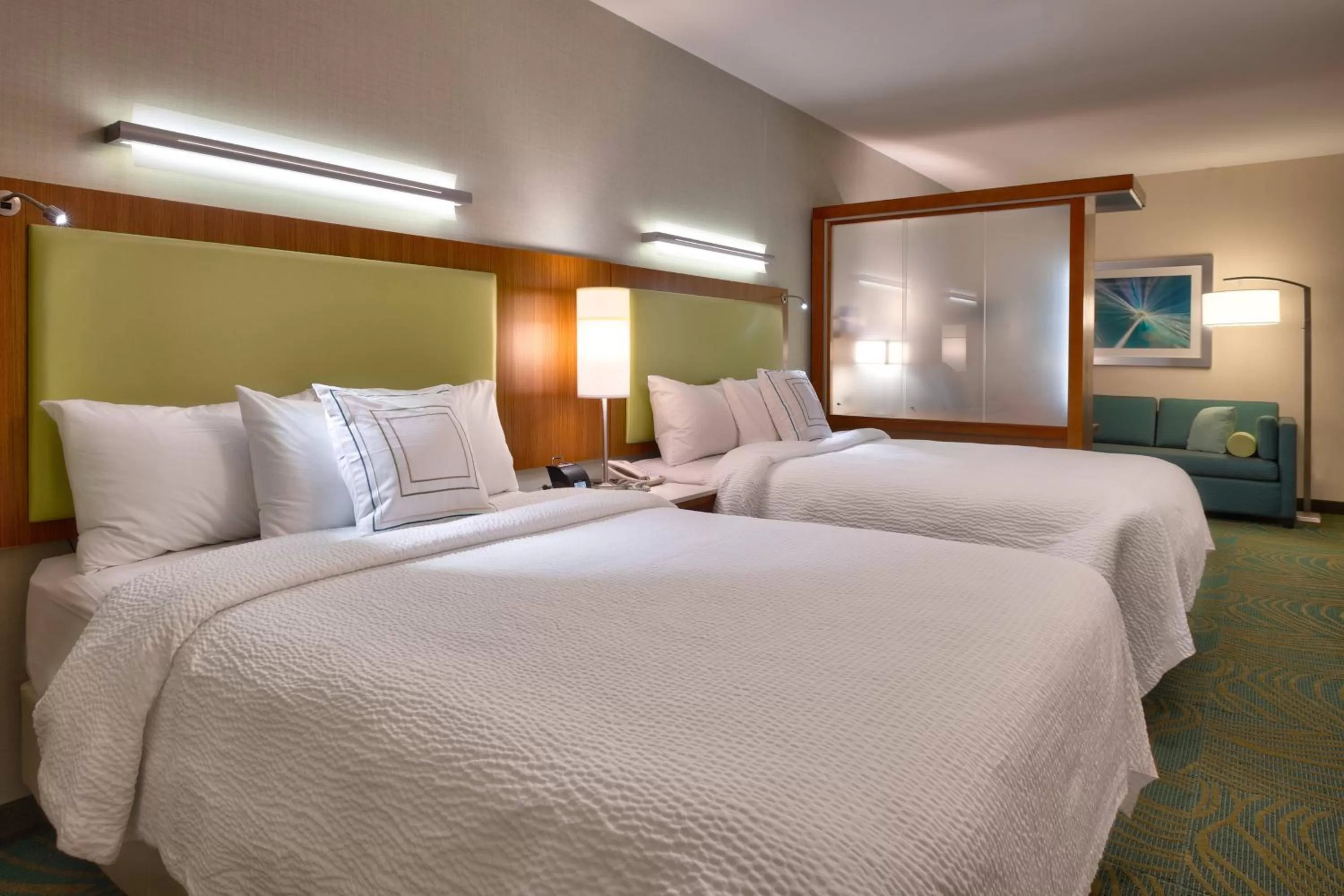 Studio with Two Queen Beds and Sofa Bed - Hearing Accessible in SpringHill Suites Coeur d'Alene
