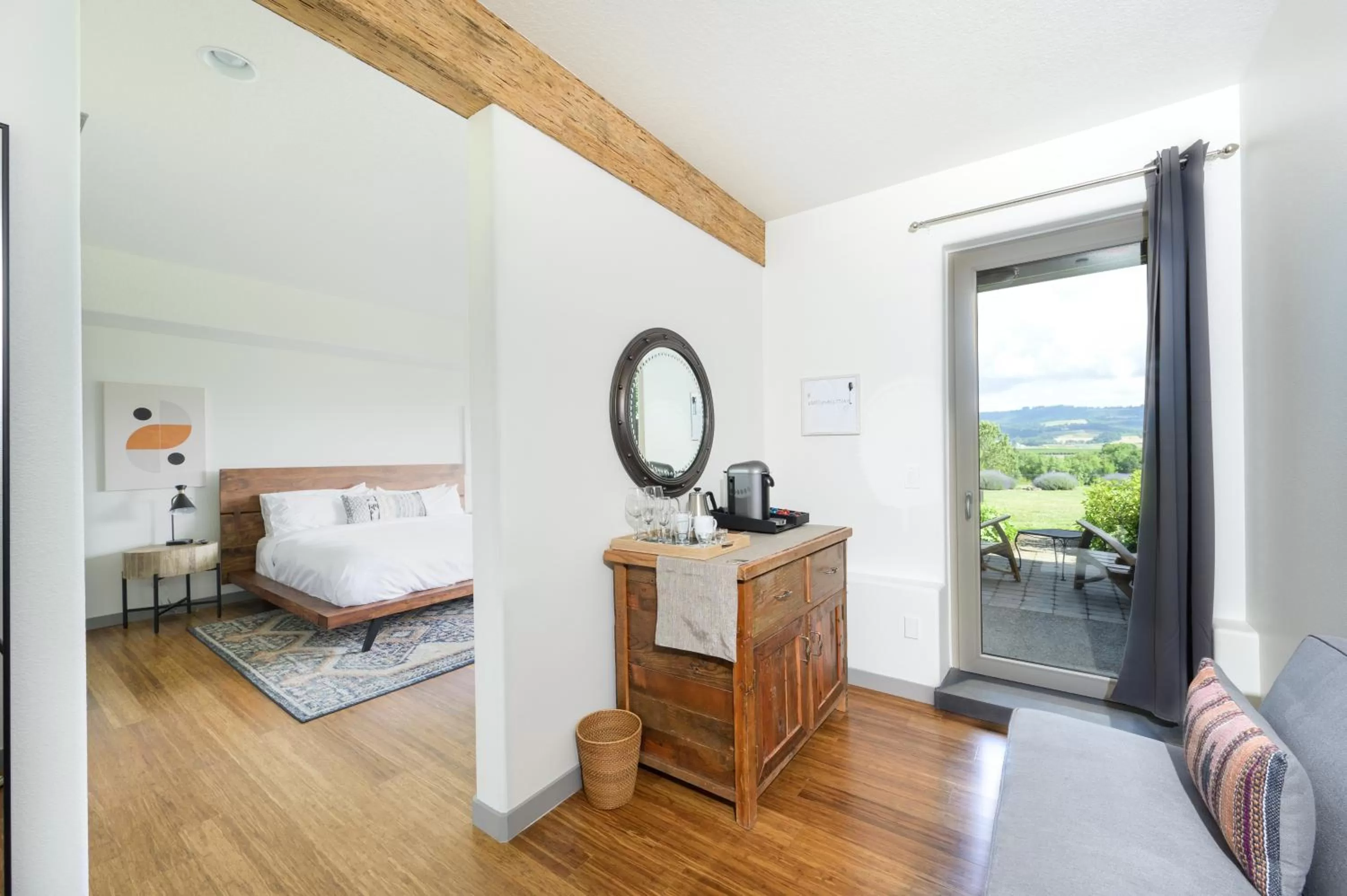 View (from property/room), Bed in The Setting Inn Willamette Valley